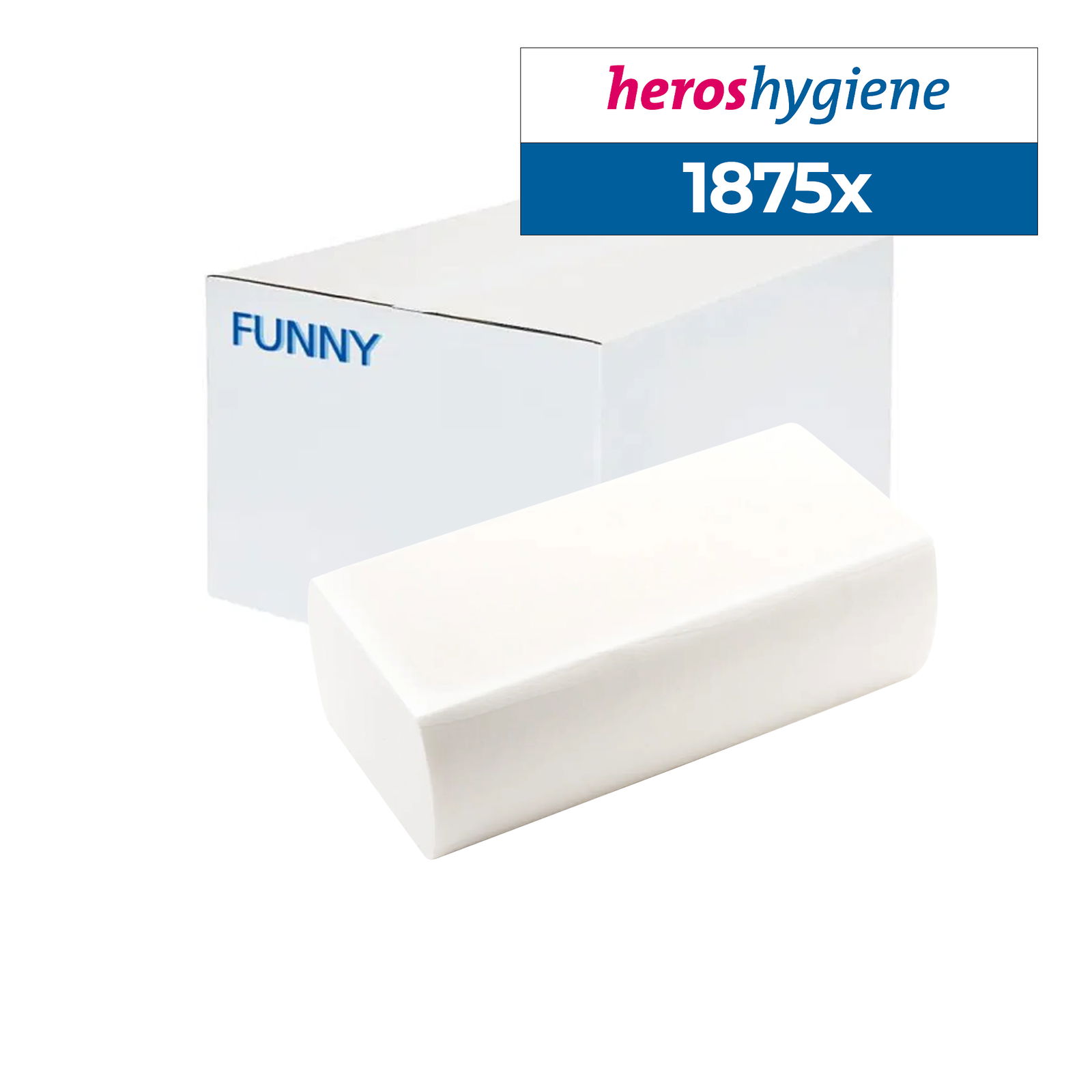 Funny AG-064-2 Papierhandtuch Zellstoff hochweiss 2-lagig M-Falz 1875 Blatt