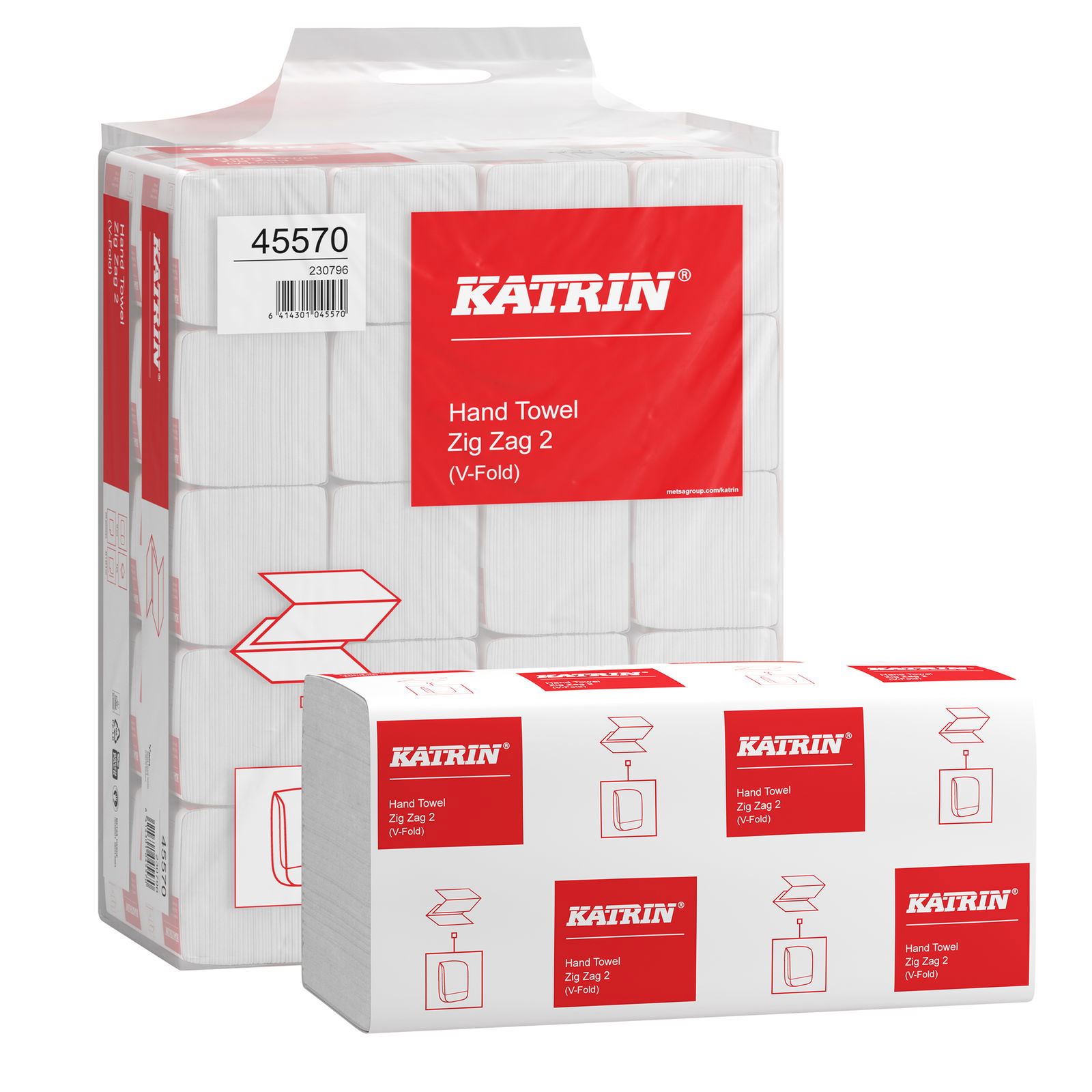 Asciugamani di carta piega a Z 2 veli in cellulosa KATRIN 45570