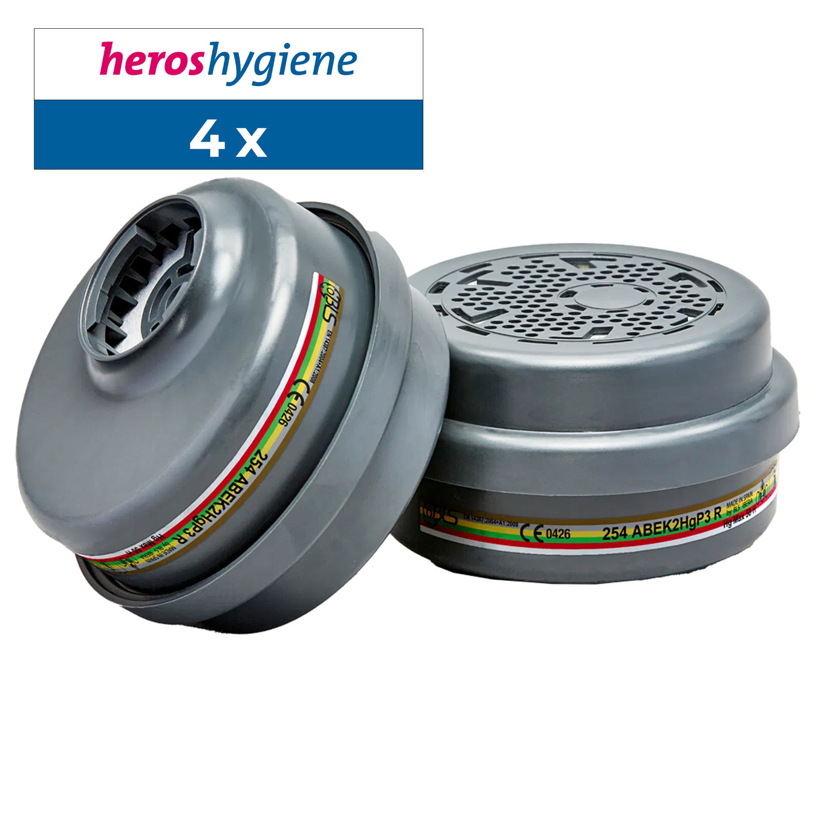 Atemschutzfilter BLS 254 ABEK2Hg P3R, 4 Stück