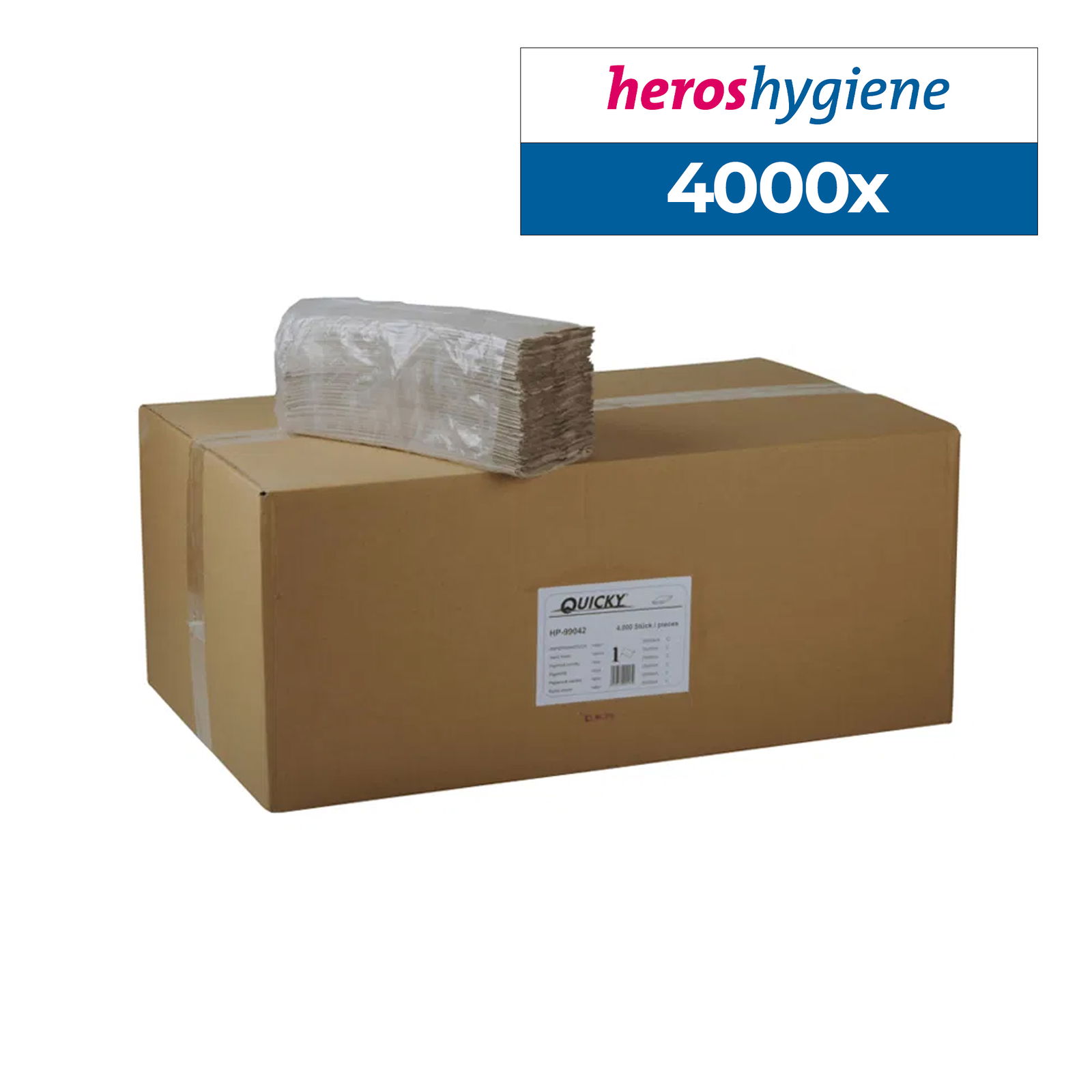 Quicky HP-99042 Papierhandtuch natur 1-lagig C-Falz 4000 Blatt