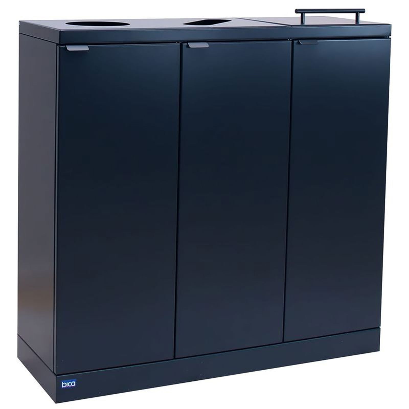 Indoor waste separation system 3x65 litres steel black