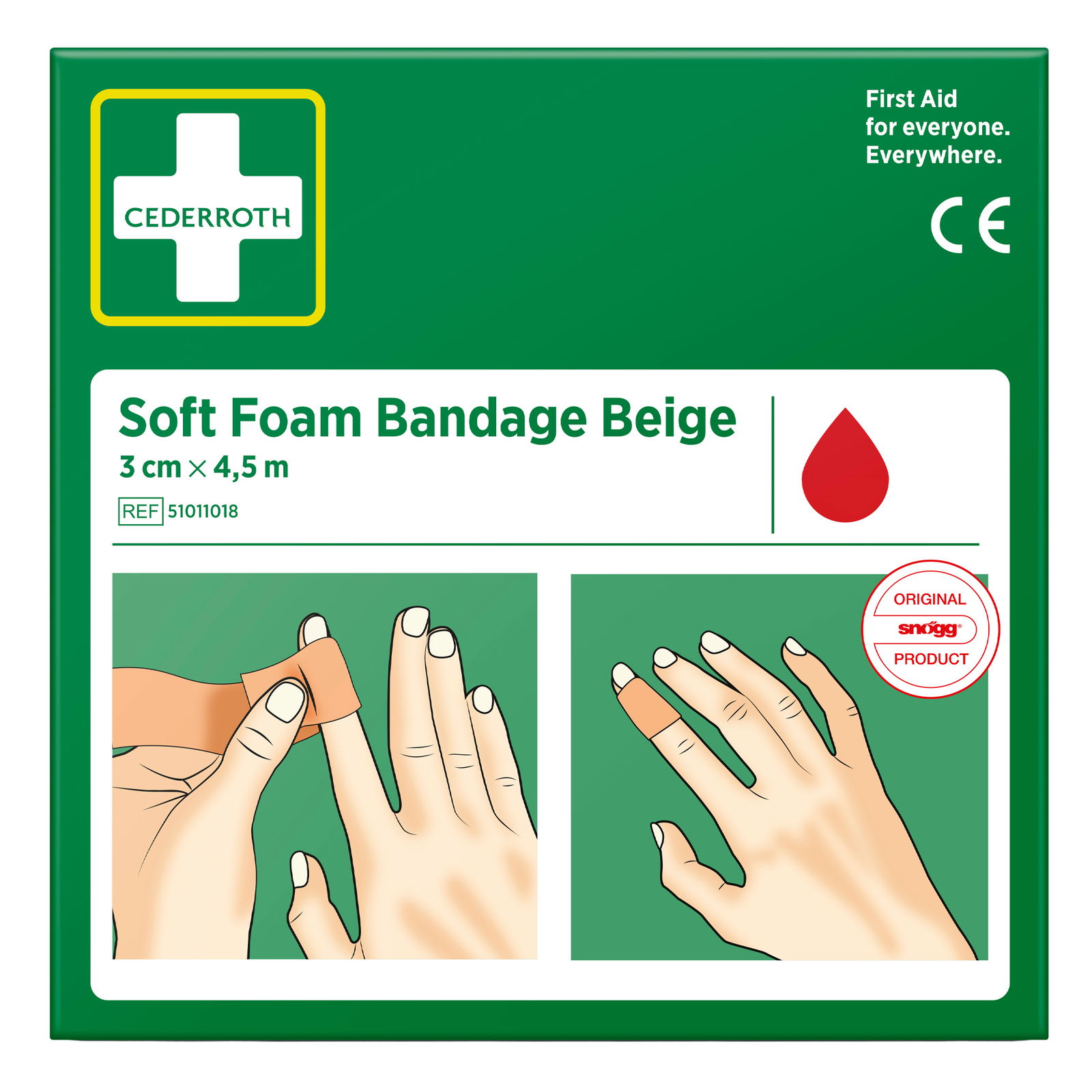 Foam bandage beige 3 cm x 4.5 m Cederroth
