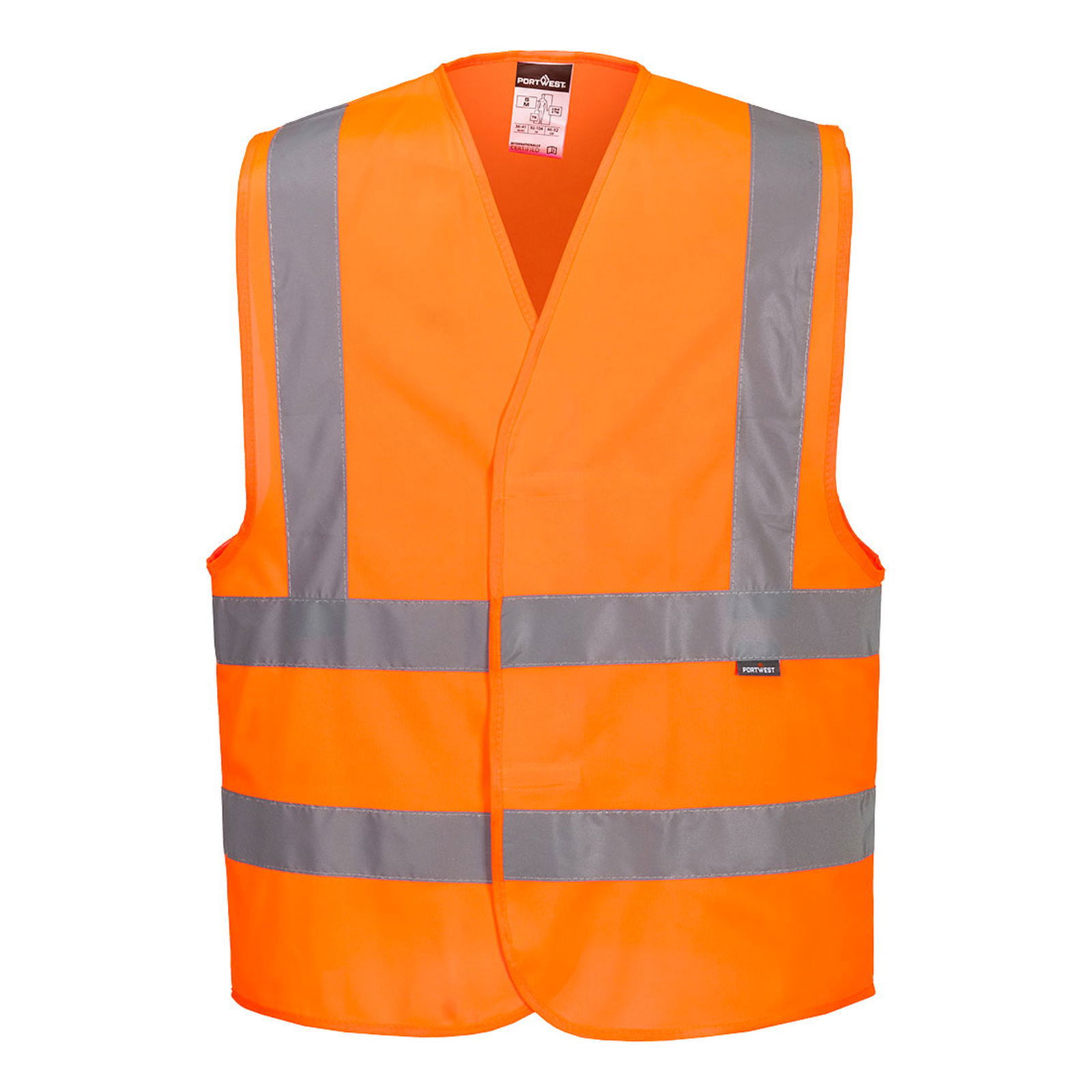 Warnschutzweste orange Klettverschluss Polyester Portwest C470