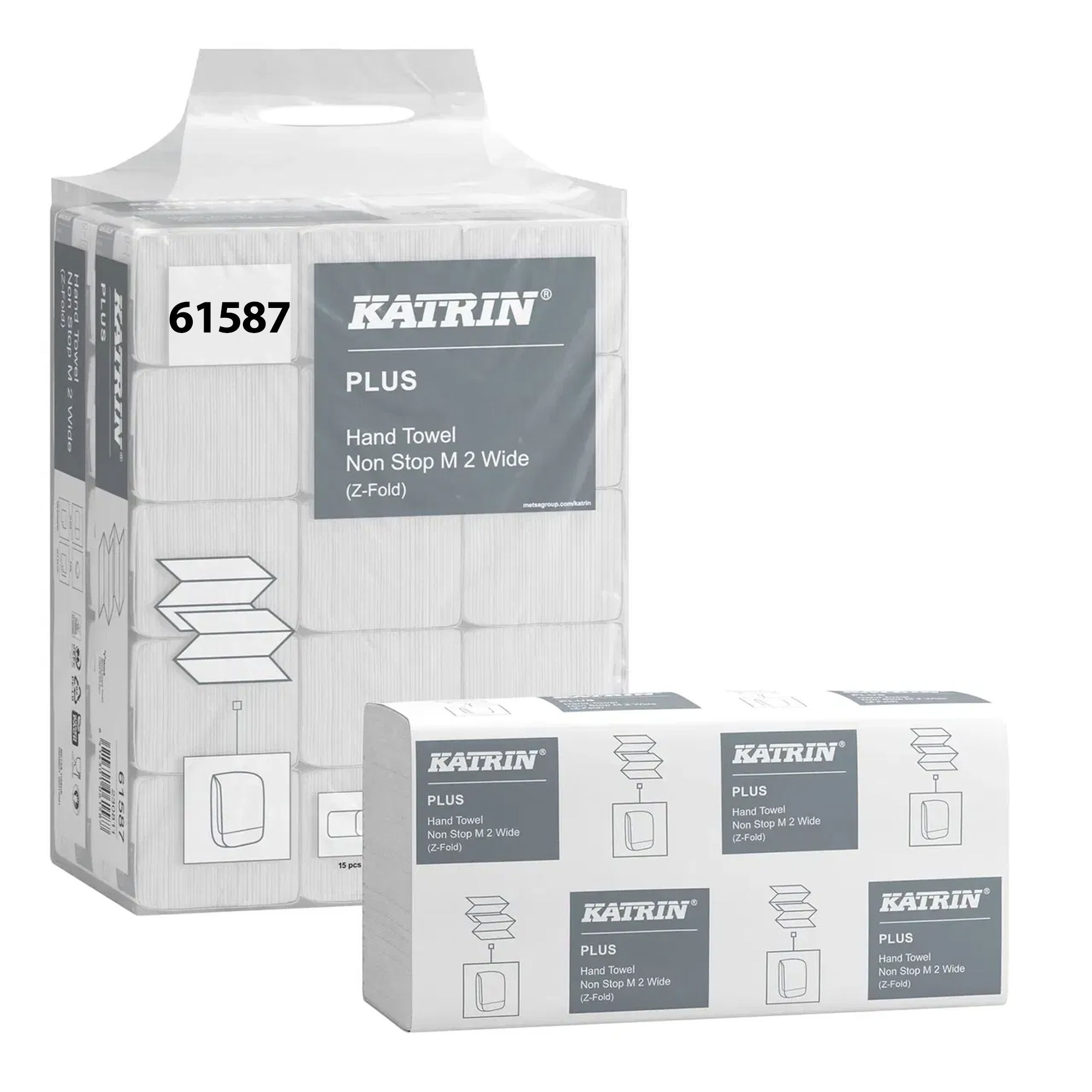 Papierhandtücher Z-Falz | 2-lagig | Zellstoff | Katrin Plus