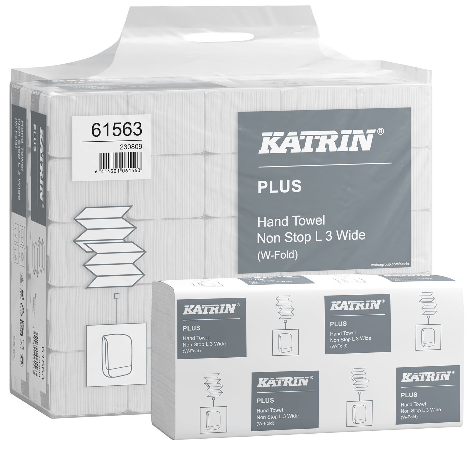 Asciugamani di carta piega a W 3 veli in cellulosa Katrin 61563