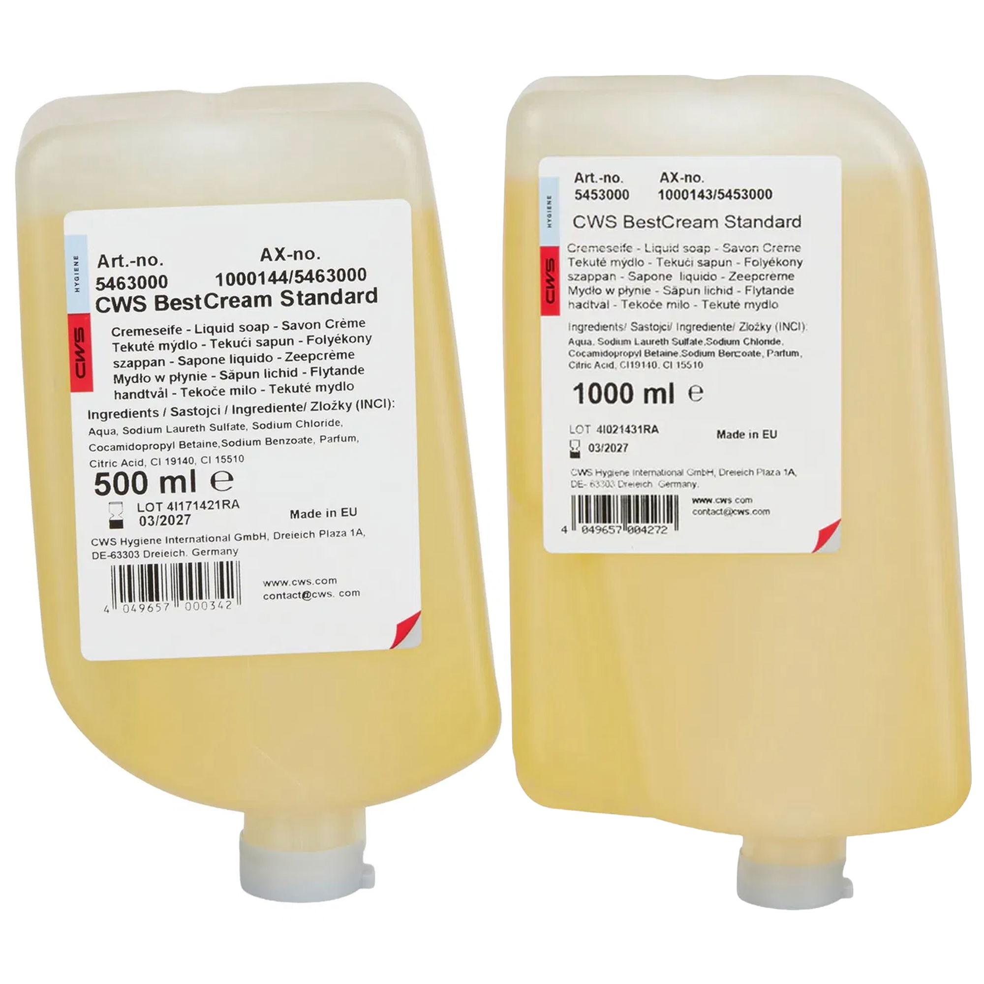 Flüssigseife | 500 ml & 1'000 ml | CWS BestCream Standard