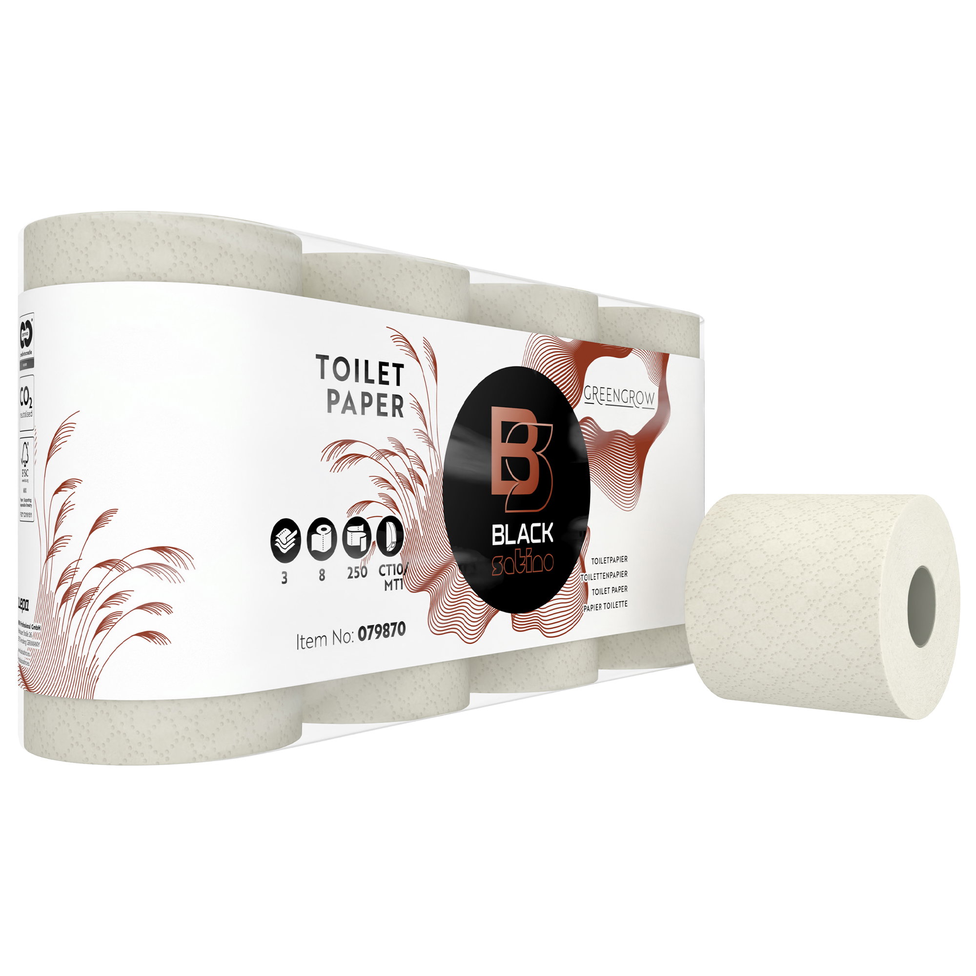 Toilettenpapier, weißer Rolle, Prägebildetes Muster, Mehrfachpack, Papiertücher-Alternative