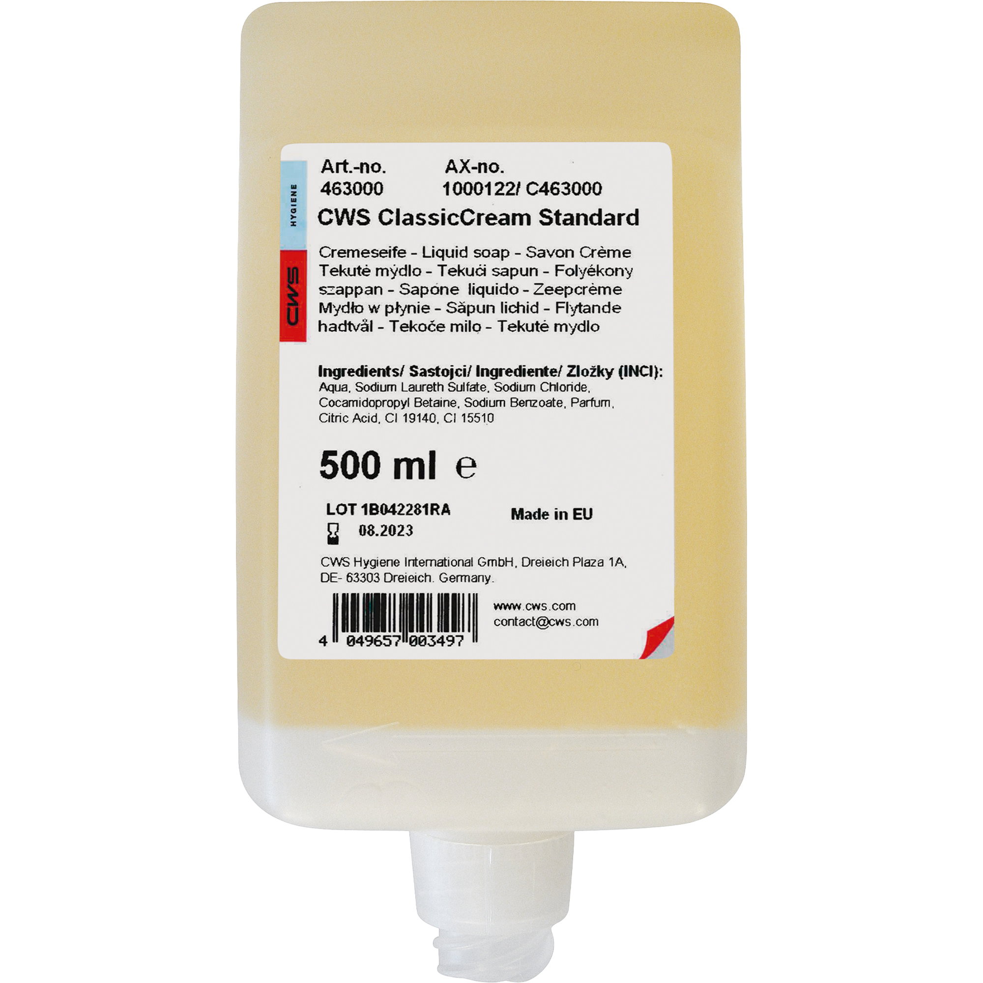 Flüssigseife | 500 ml | CWS ClassicCream Standard 1000122