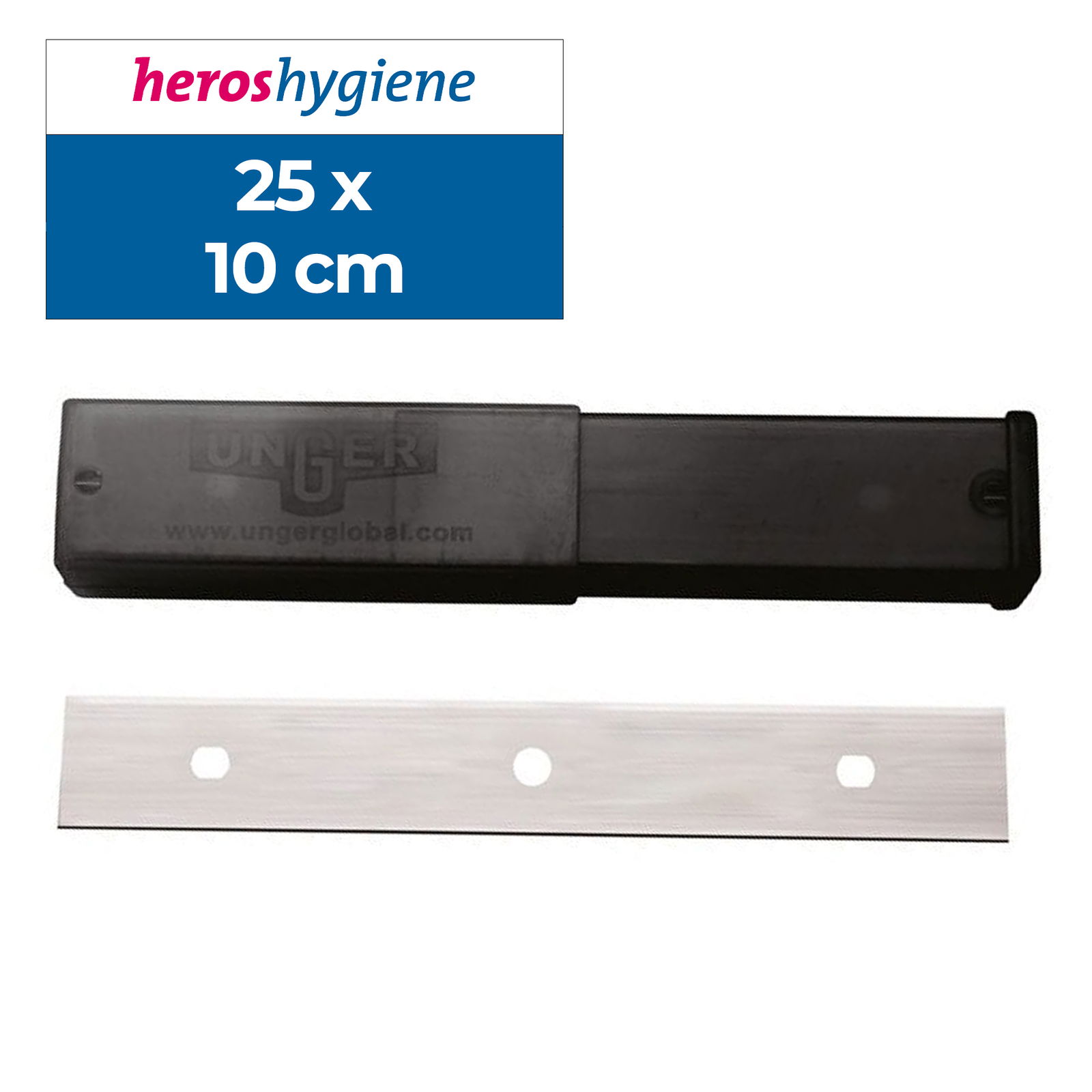 Unger premium glass scraper stainless steel blades ENB10