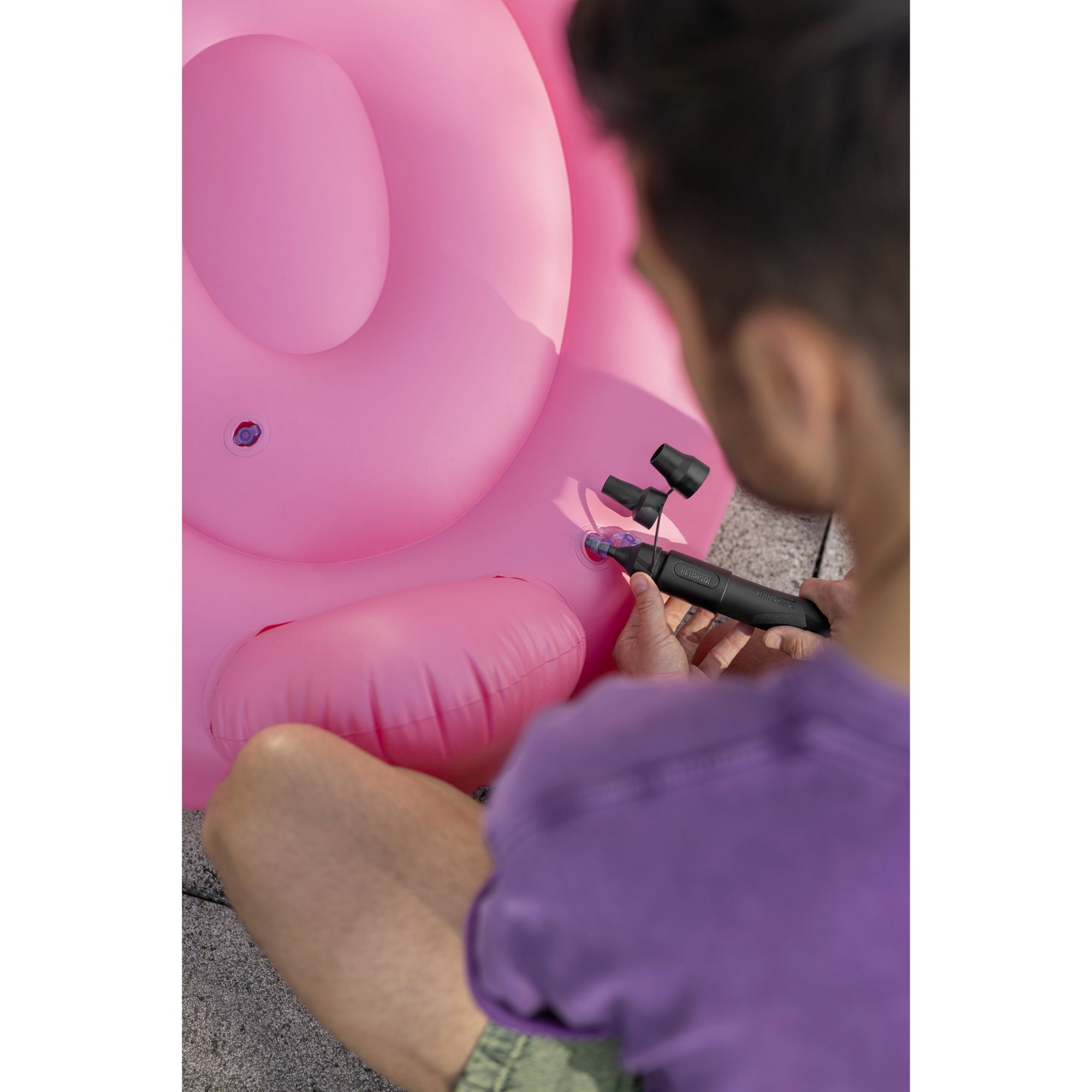 Ballon, Aufblasbar, Pinky, Gummibugel?, Kompressor/Handpumpe
