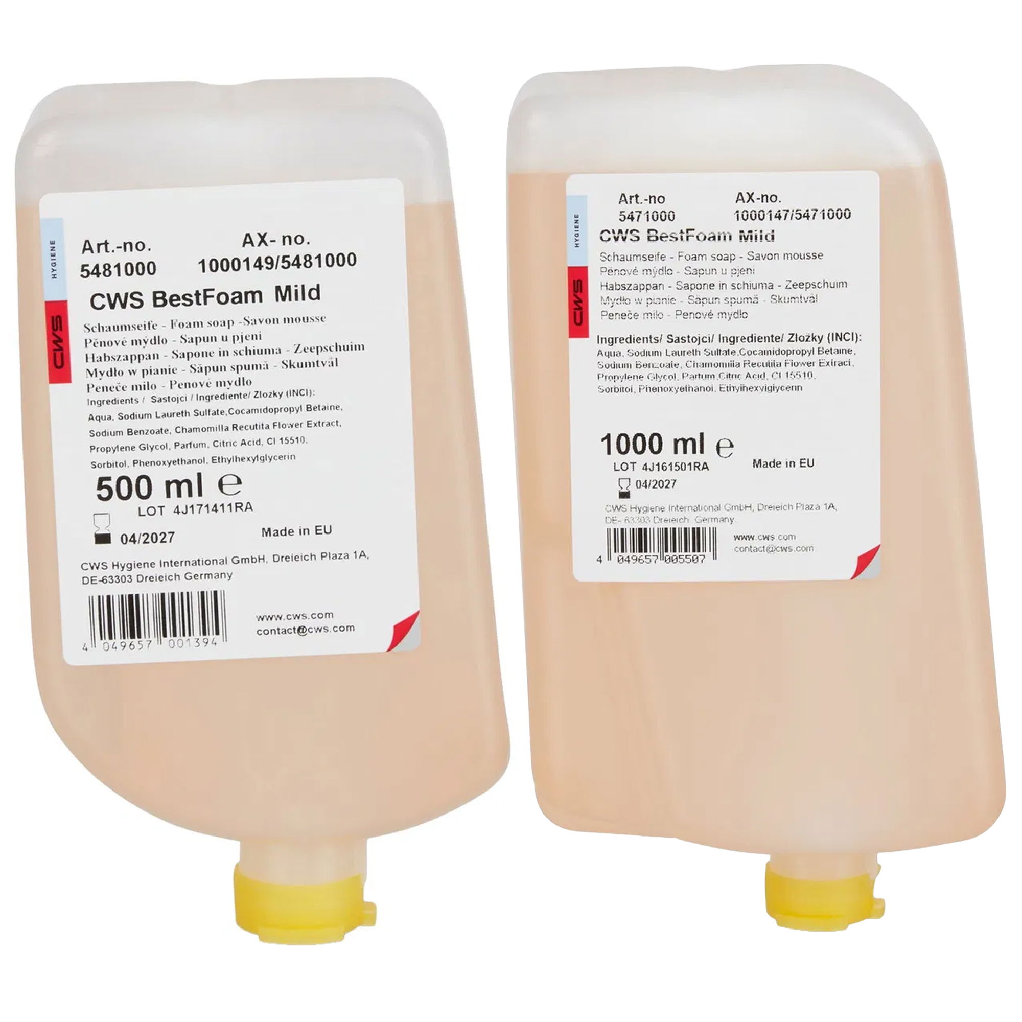 Savon mousse | 500 ml & 1'000 ml | CWS BestFoam Mild