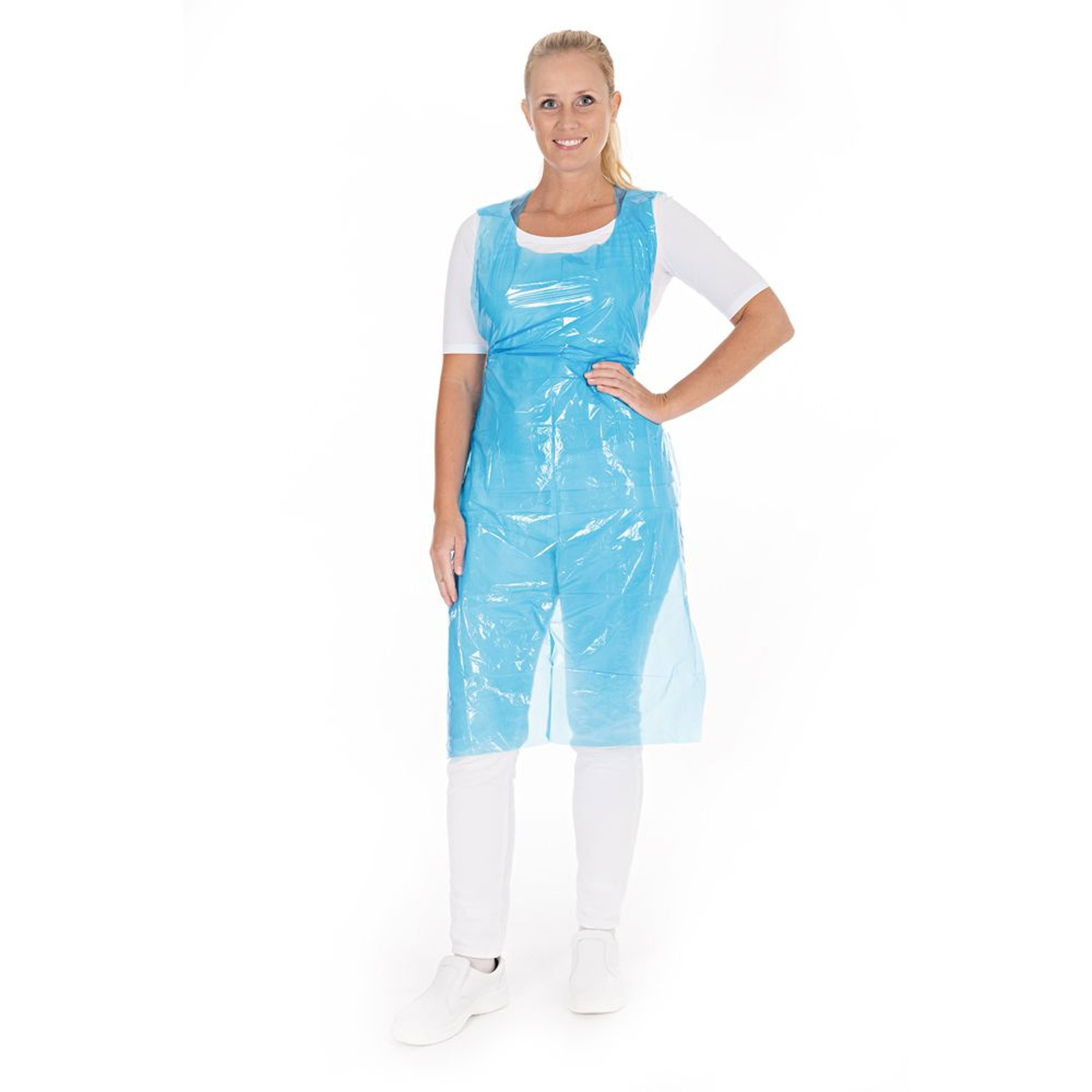 Tabliers jetables | en rouleau | 16 my | Bleu | LDPE