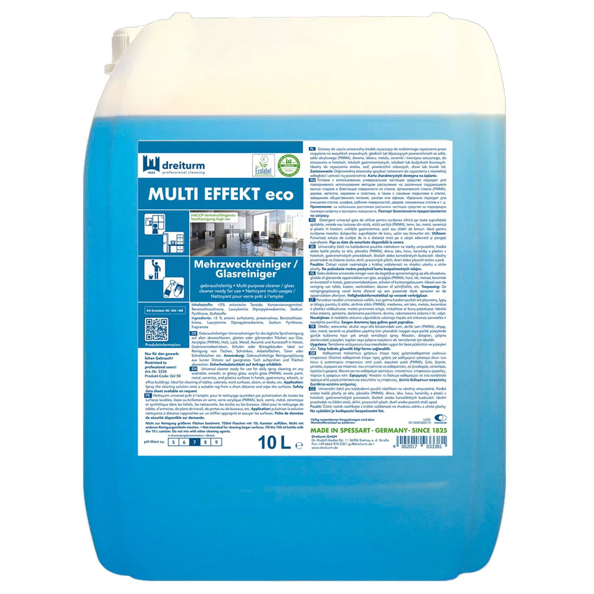 dreiturm MULTI EFFEKT eco Mehrzweckreiniger / Glasreiniger 10l