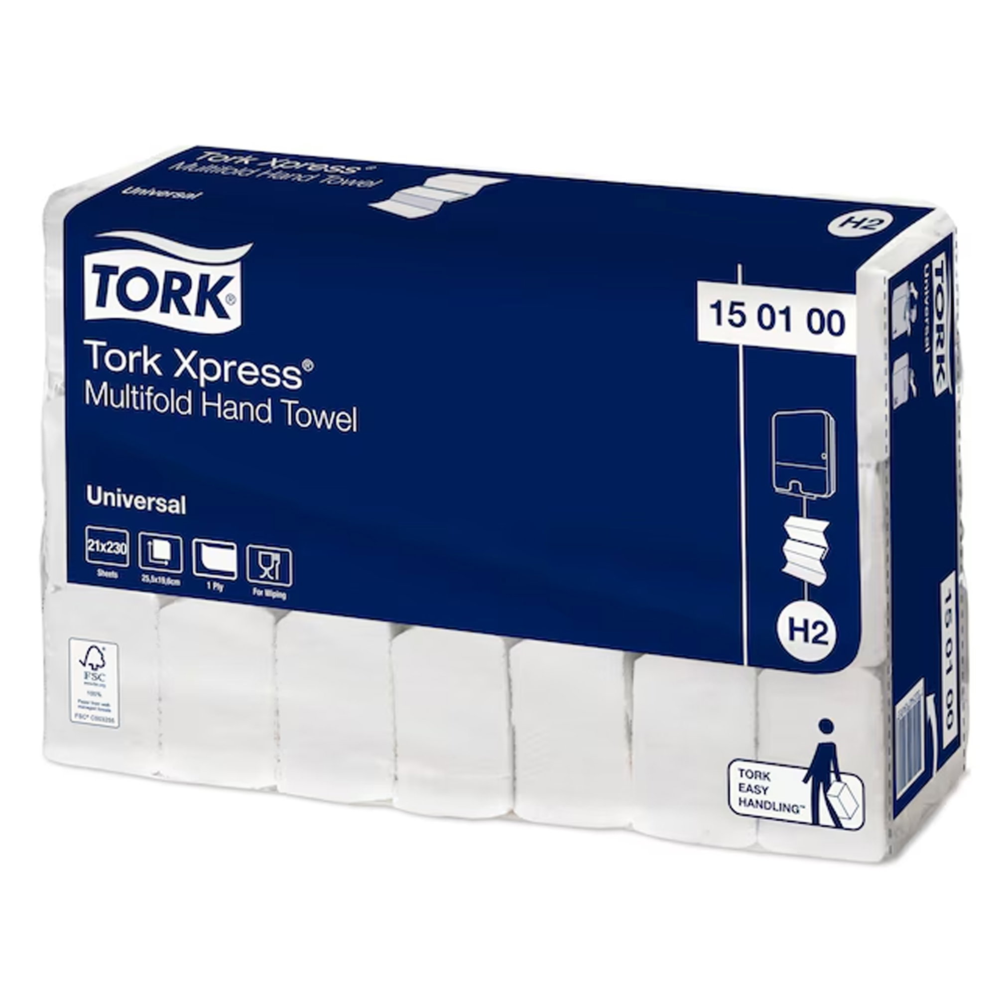 Papierhandtücher Z-Falz | 1-lagig | Zellstoff | Tork 150100 H2