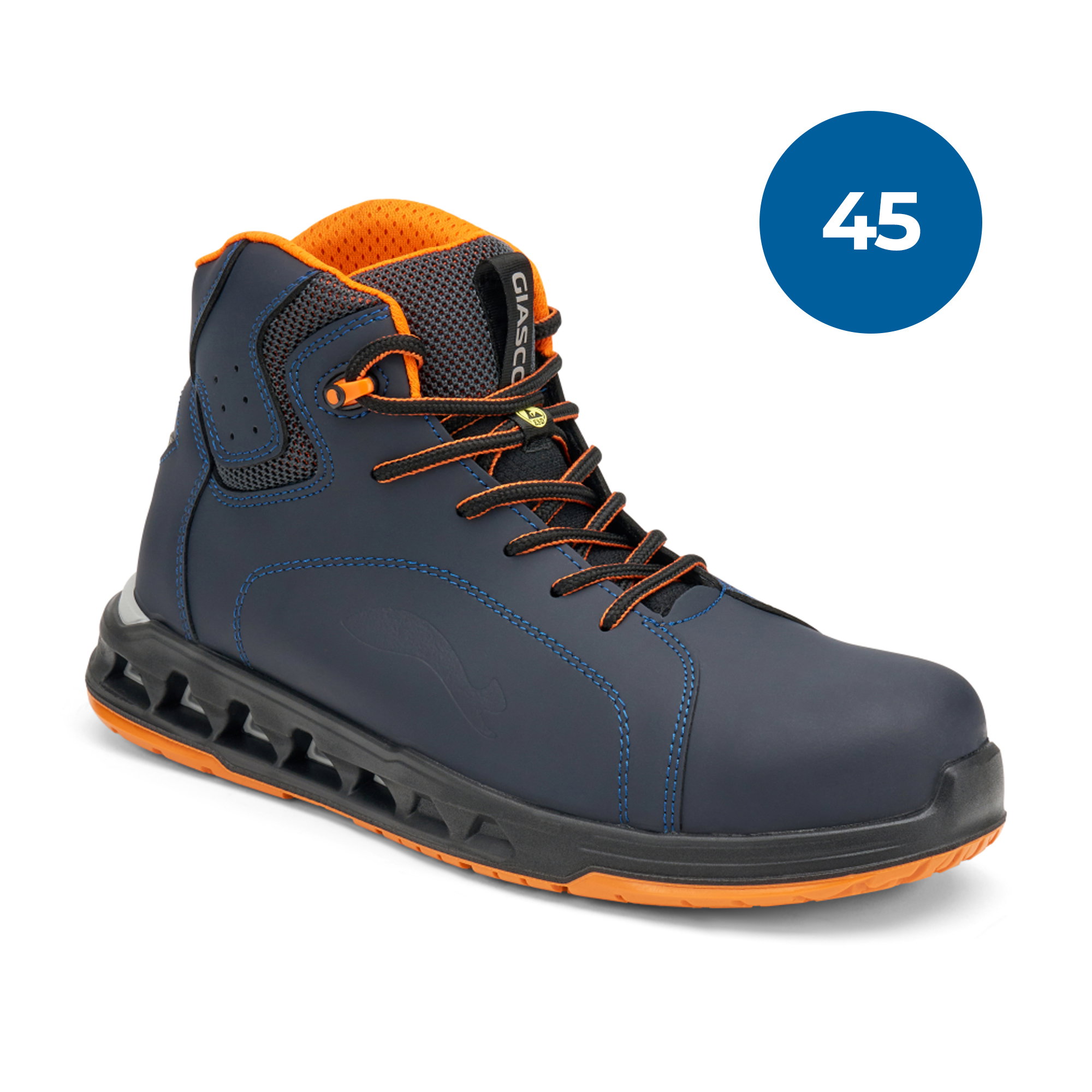 Hiking-Stiefel, marineblau, orange Akzente, Schuhverschluss, Rutschfeste Sohle