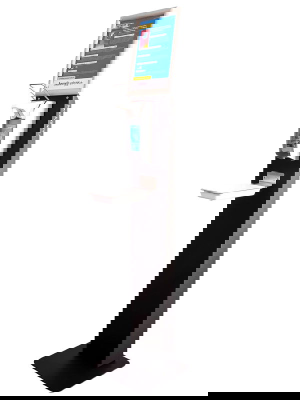 Desinfektionssäule Edelstahl schwarz