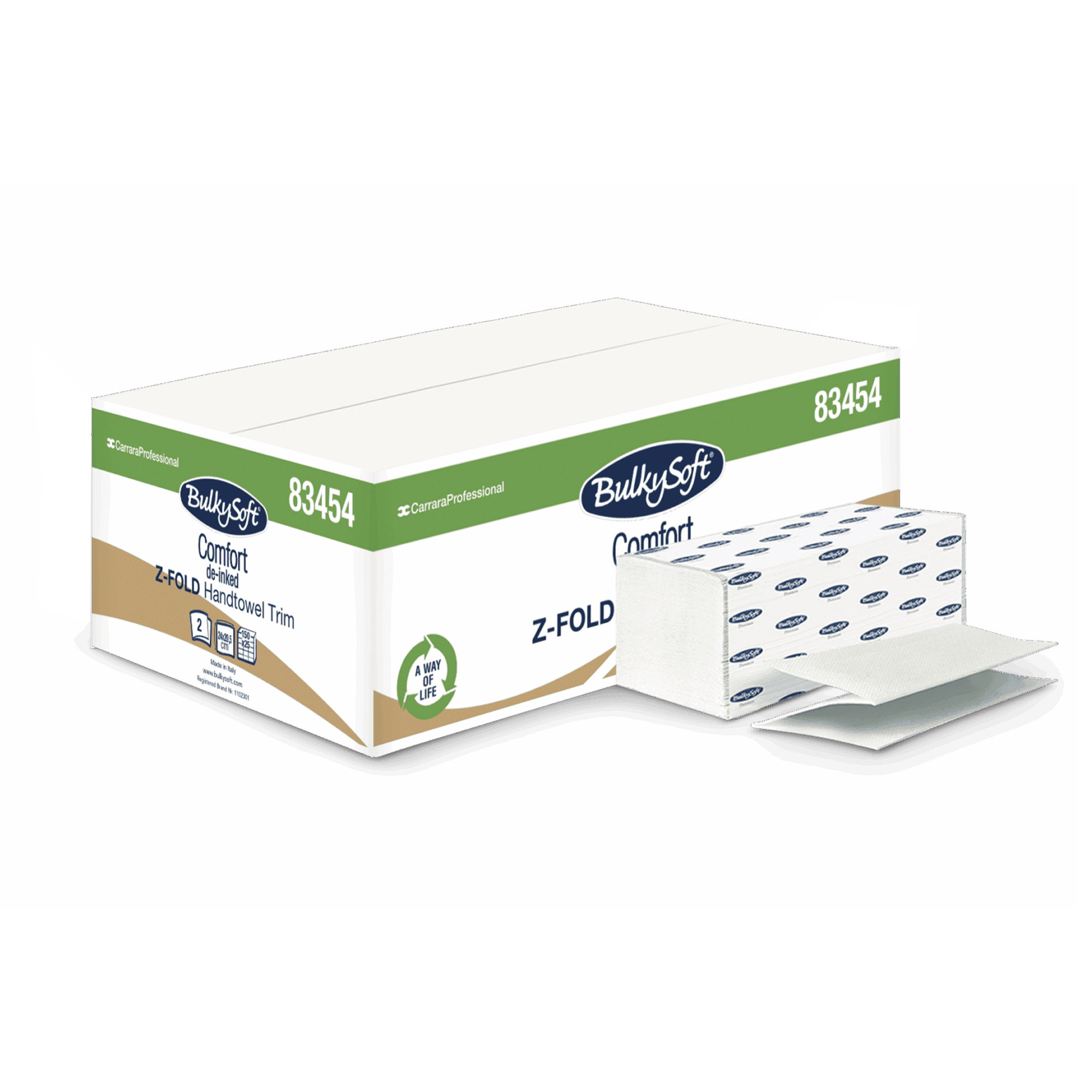 Papierhandtücher Z-Falz | 2-lagig | Recycling | BulkySoft 83454 Comfort