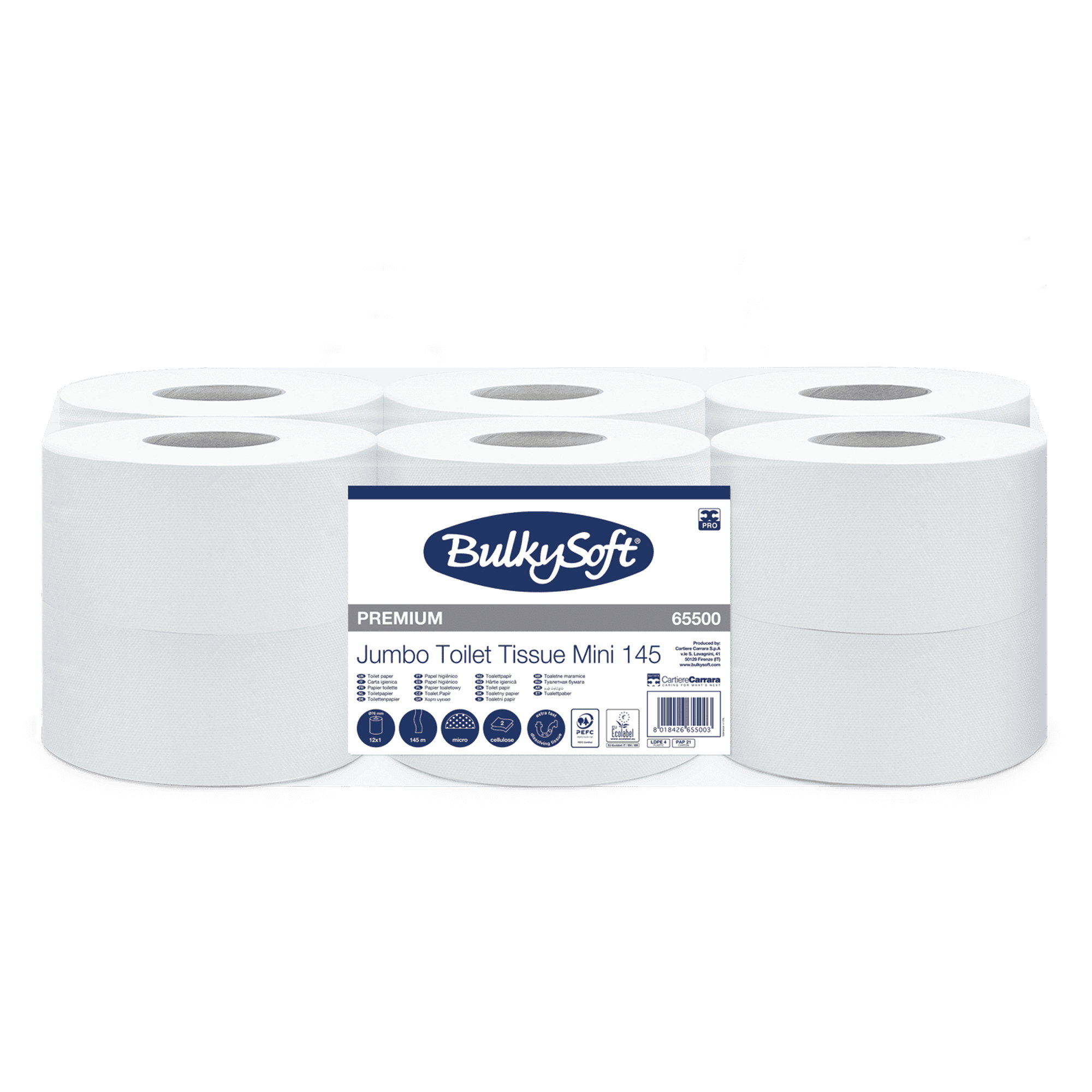Toilettenpapier, Jumbo-Rolle, Weiß, Weich, Premium