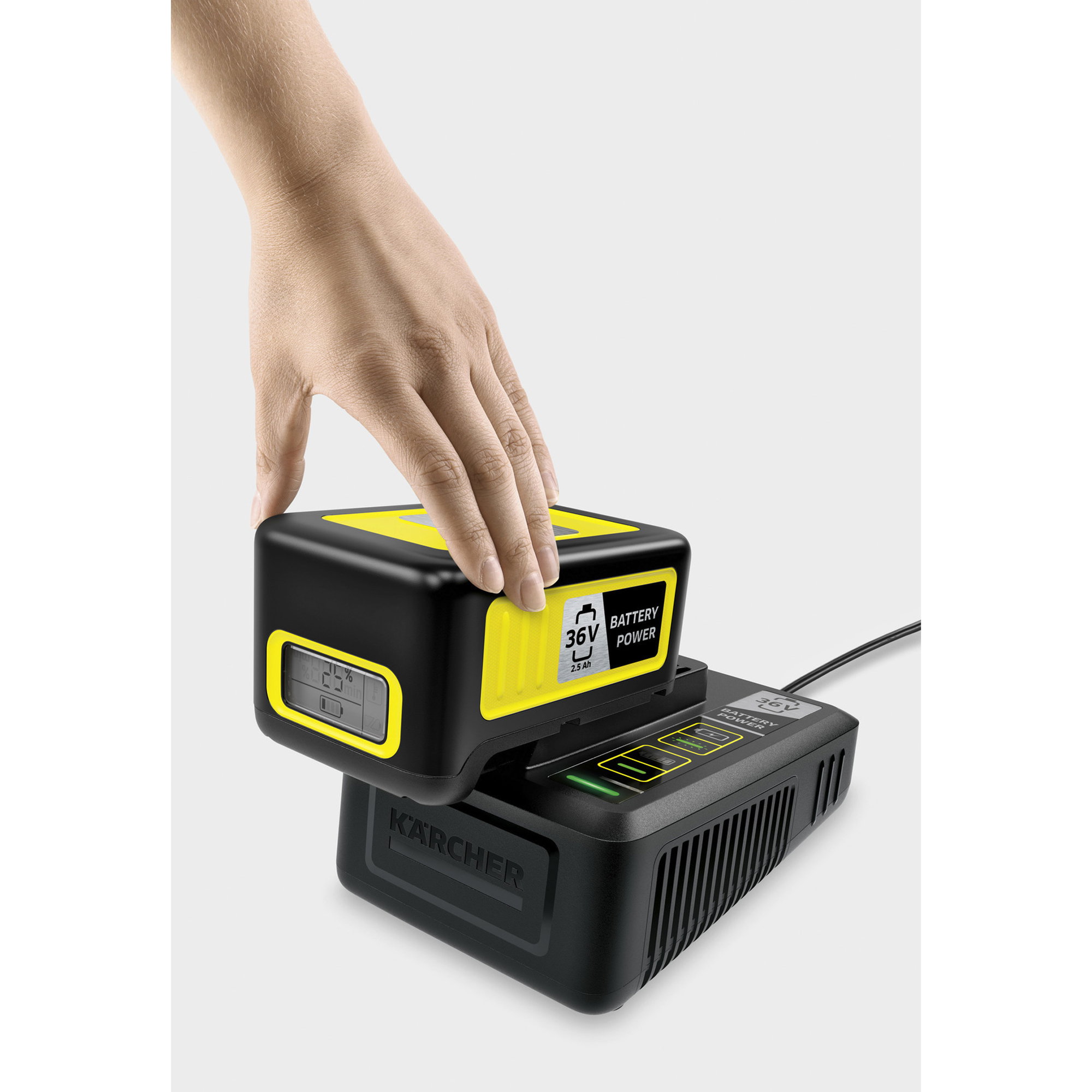 Akku, Ladegerät, Batterie, Kärcher, 90-Grad-Ladepunkt