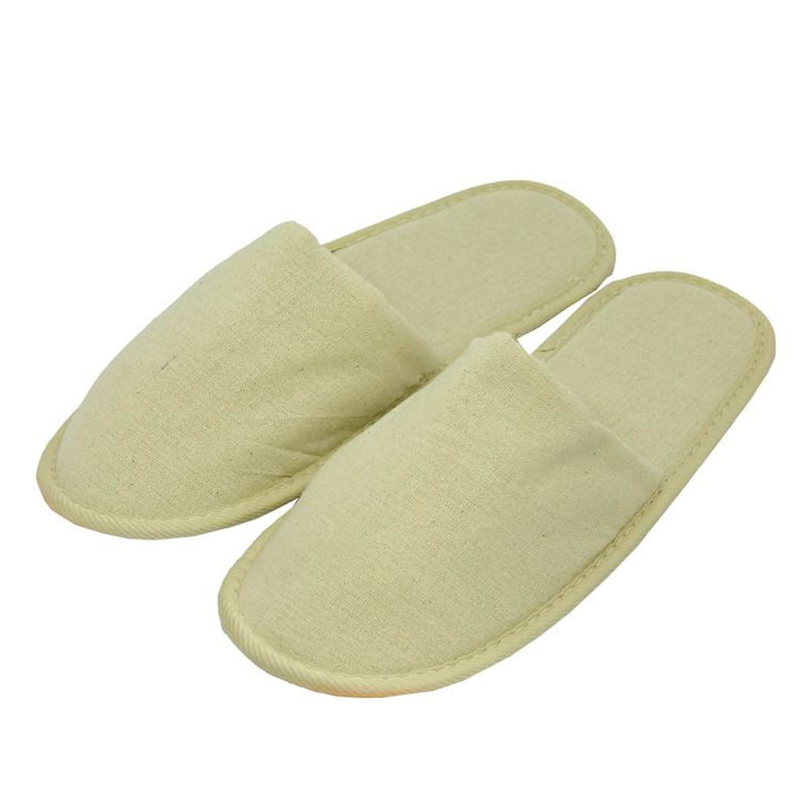Hotelslipper Baumwolle beige geschlossen 31 cm