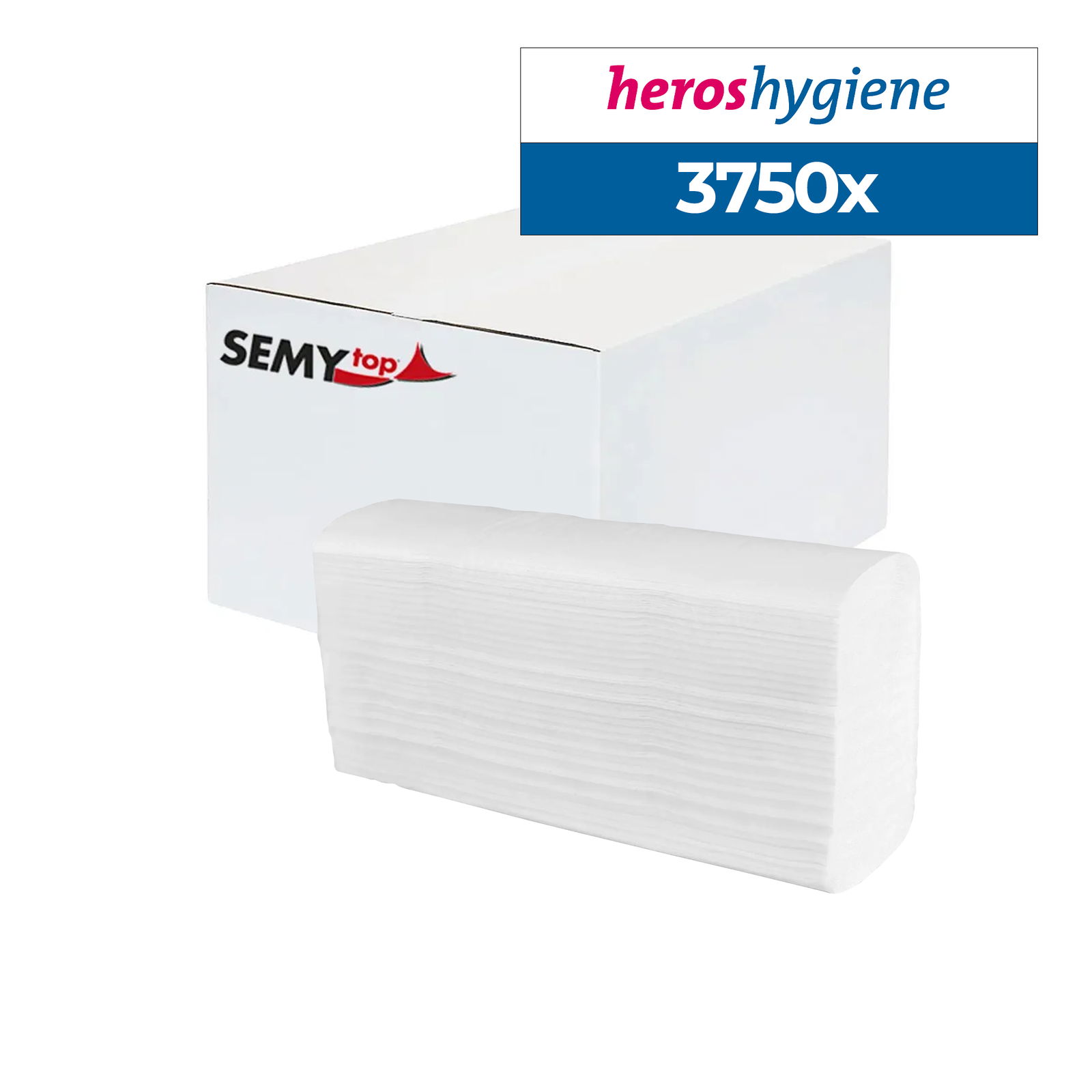 SemyTop ST-88503 Papierhandtuch recycling weiss 2-lagig Z-Falz 3750 Blatt