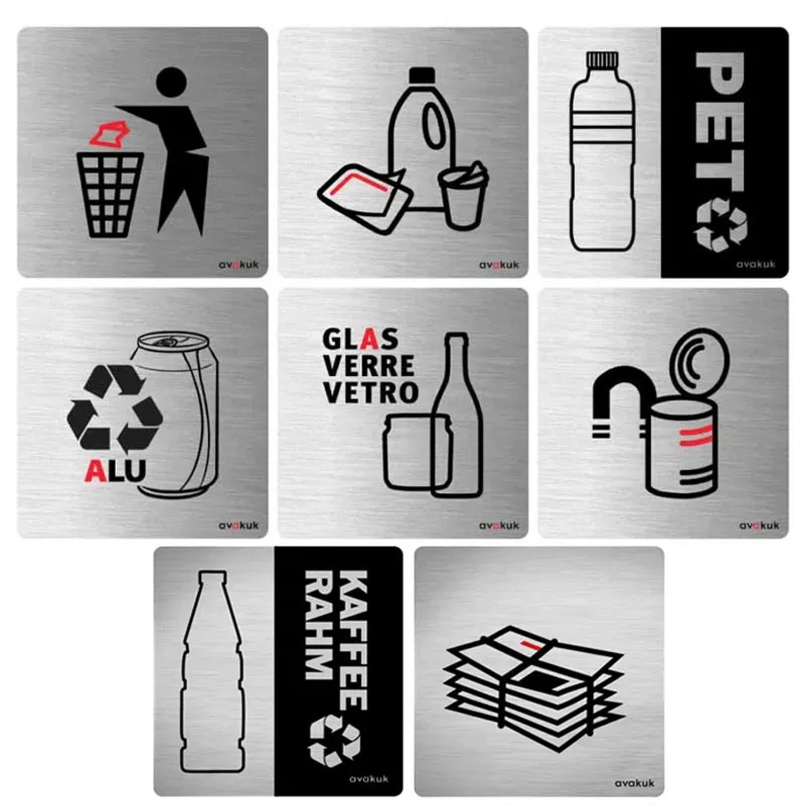 Adesivo per il riciclaggio | Acciaio cromato