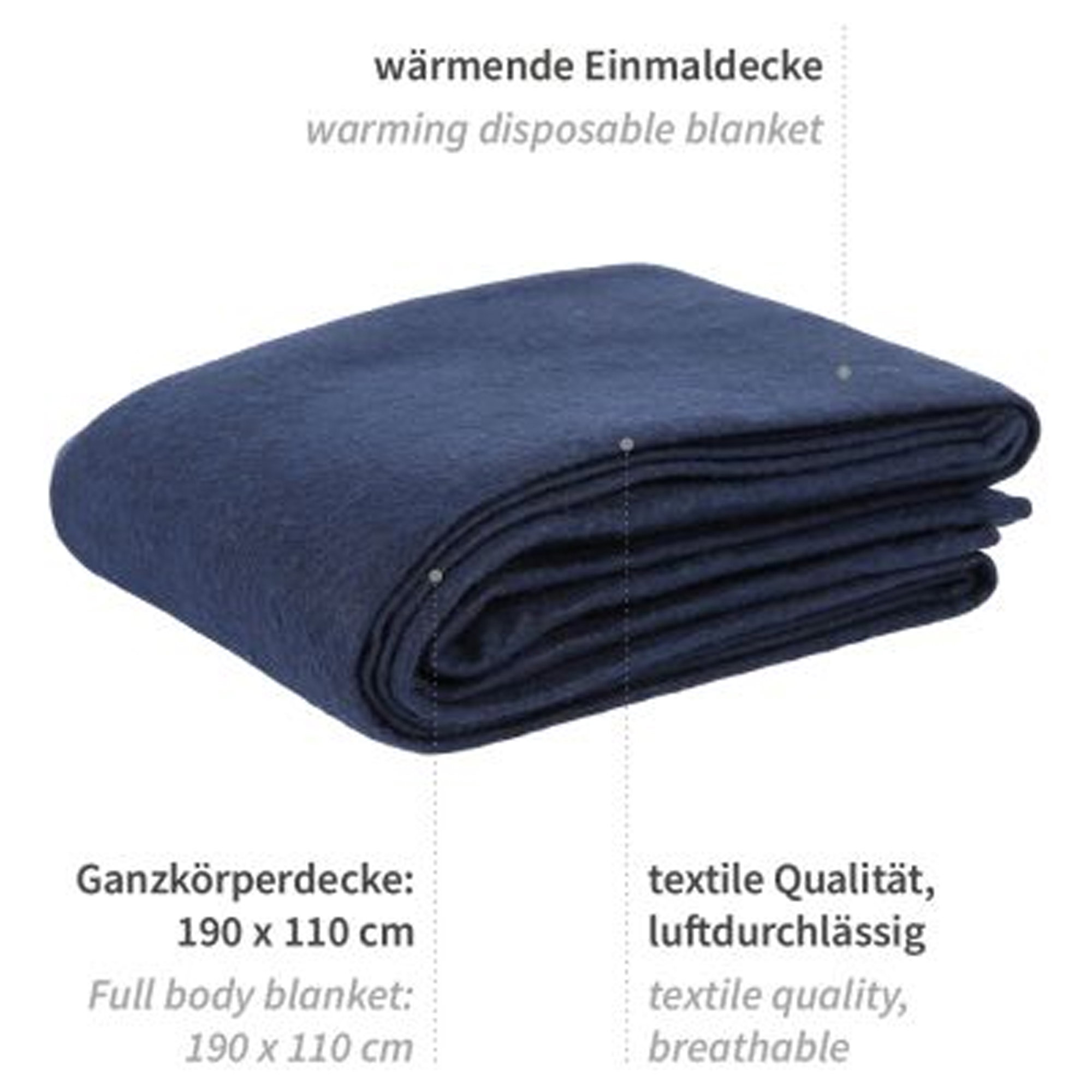 Einwegdecke | 190 x 110 cm | Polyester | Blau | Hygostar