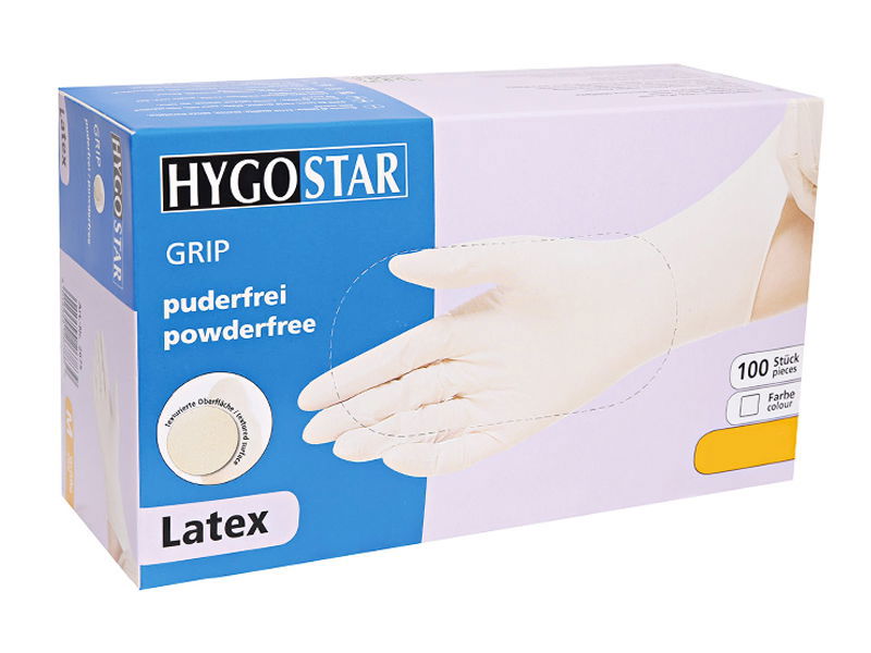 Latex Einweghandschuhe Grip puderfrei