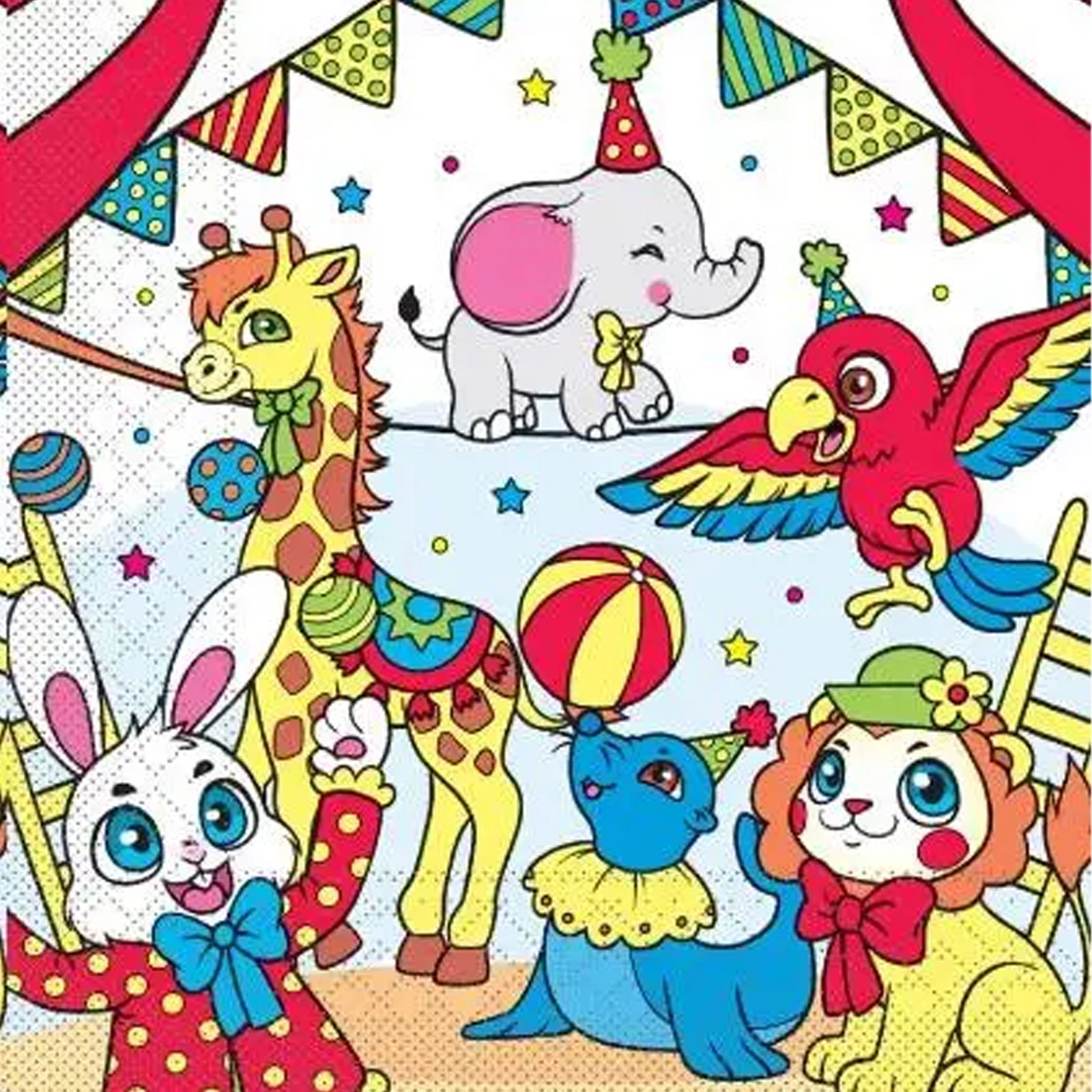 Servietten Tissue 33x33cm 1/4 Falz “Zirkus”