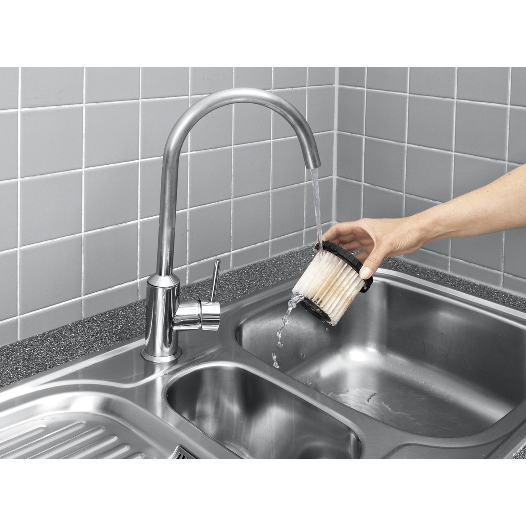 Küchenarmatur, Spülbecken, Waschbecken, Ausziehbares Brausesystem, Schaumbürste