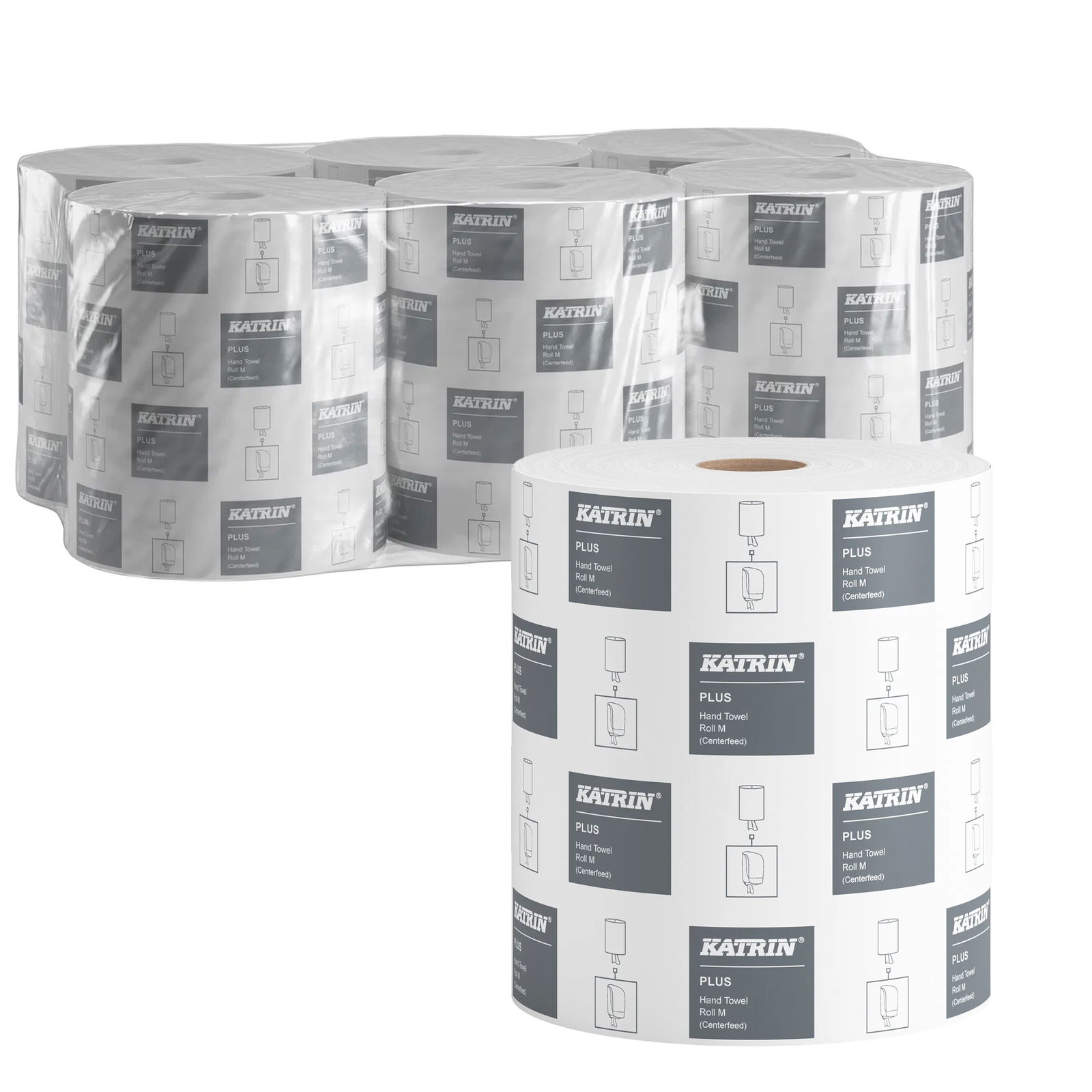 Rouleau multifonction essuie-mains à dévidage central Katrin 64403 Plus M 300 m 1 pli