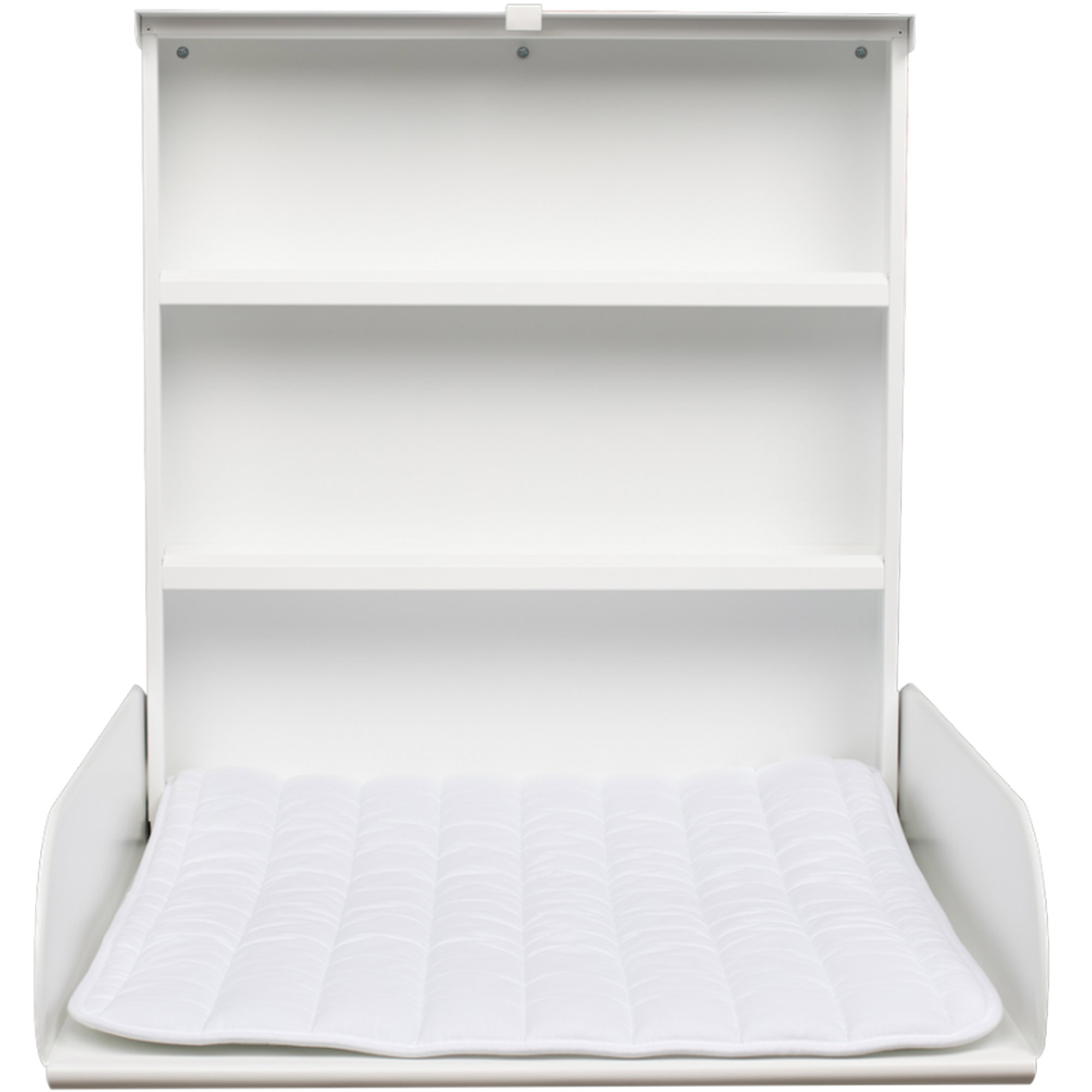 Kleiderschrank, Schrank mit Bettkasten, weiß, Regal, Bettmatratze
