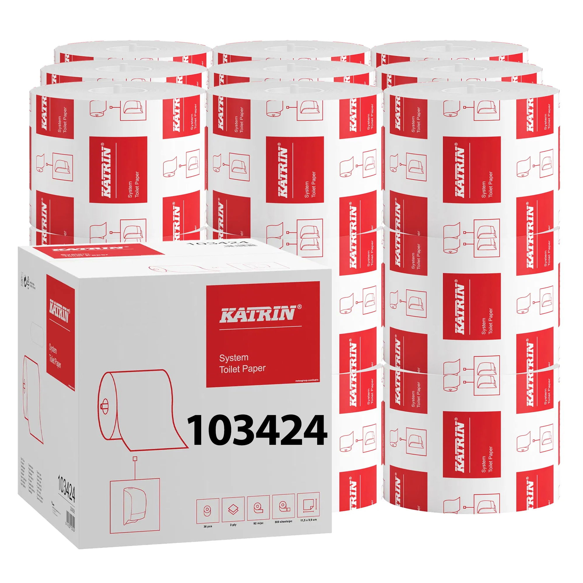 Toilettenpapier System-Rolle | 2-lagig | Zellstoff | 800 Blatt | Katrin