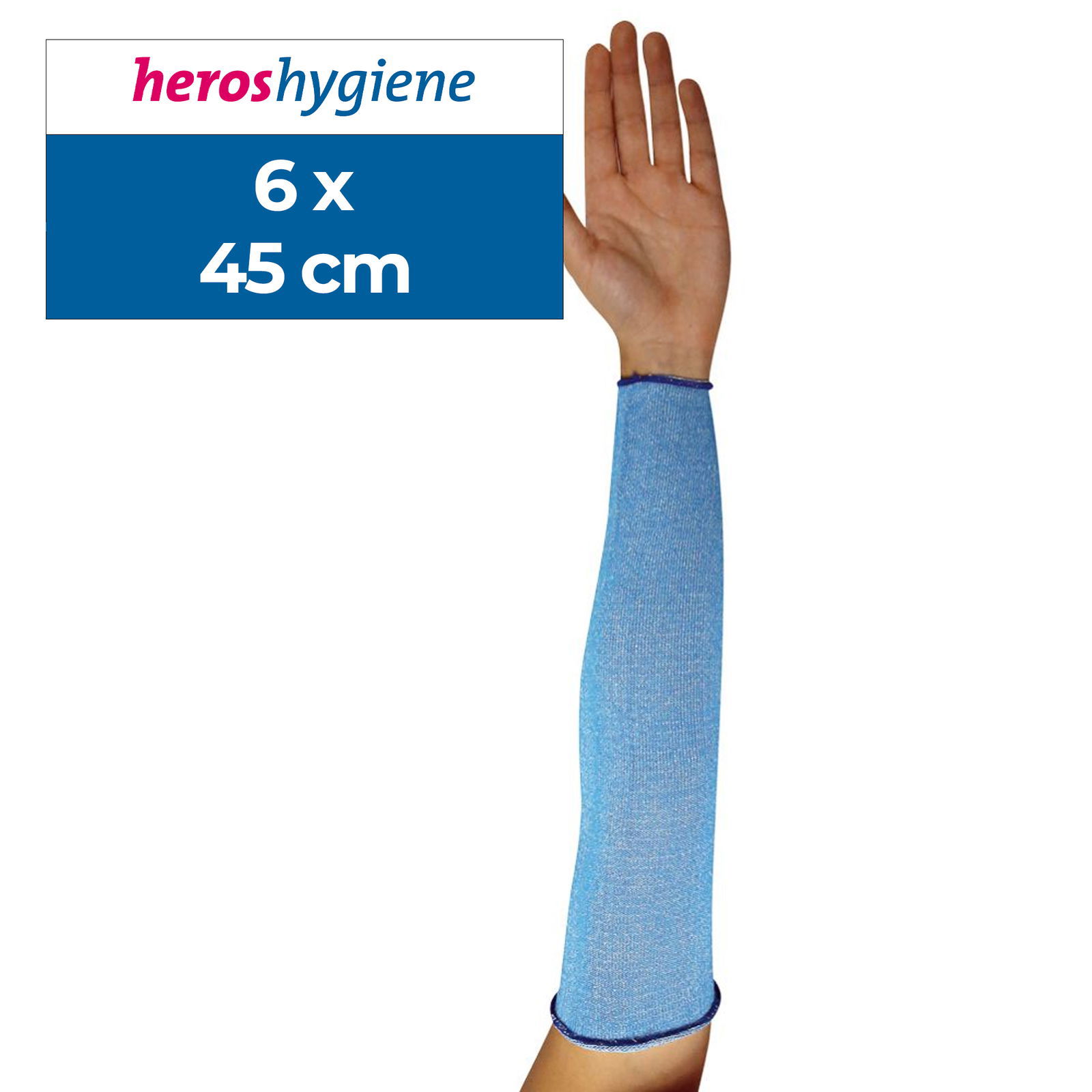 Cut protection arm sleeve blue antimicrobial
