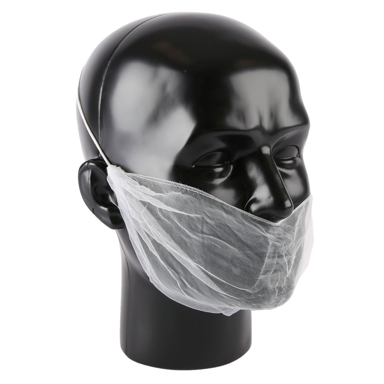 Beard cover with head elastic micromesh nylon white