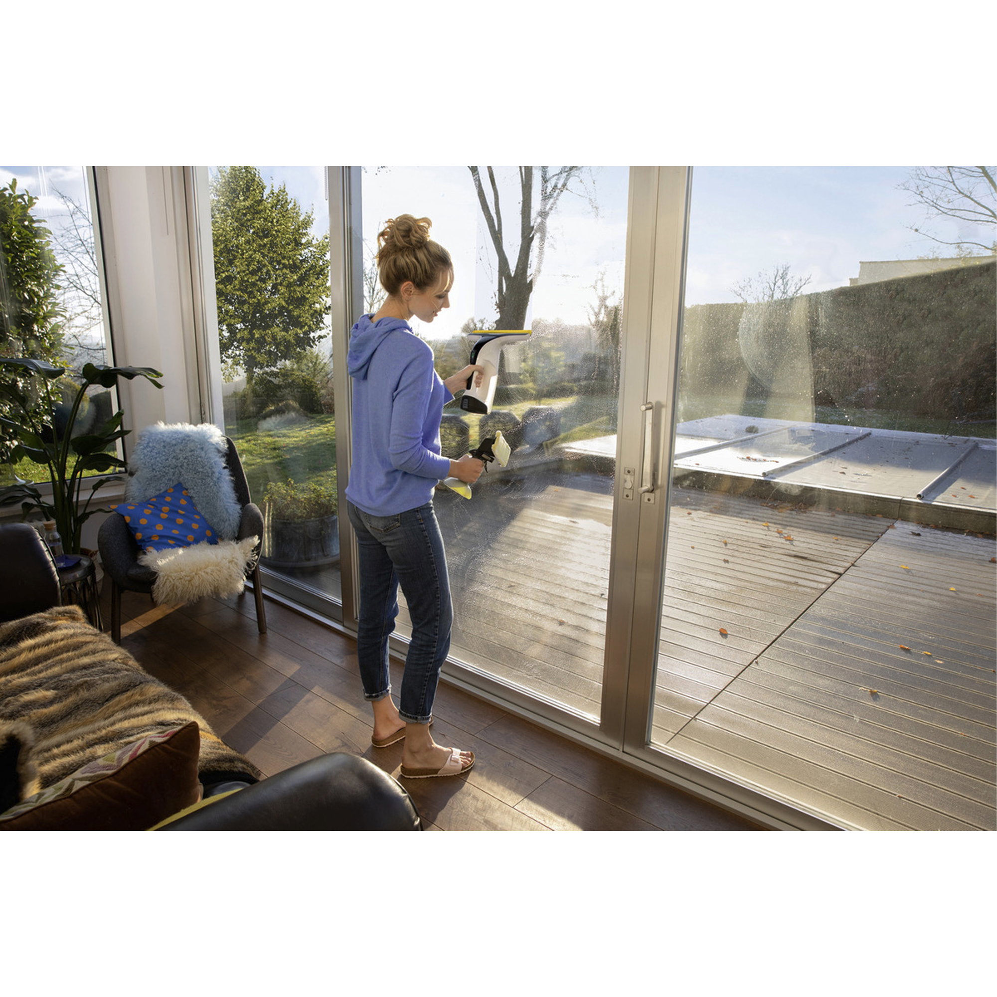 Fensterreinigung, Glasreinigung, Wartung, Handschuhe, Hausarbeit