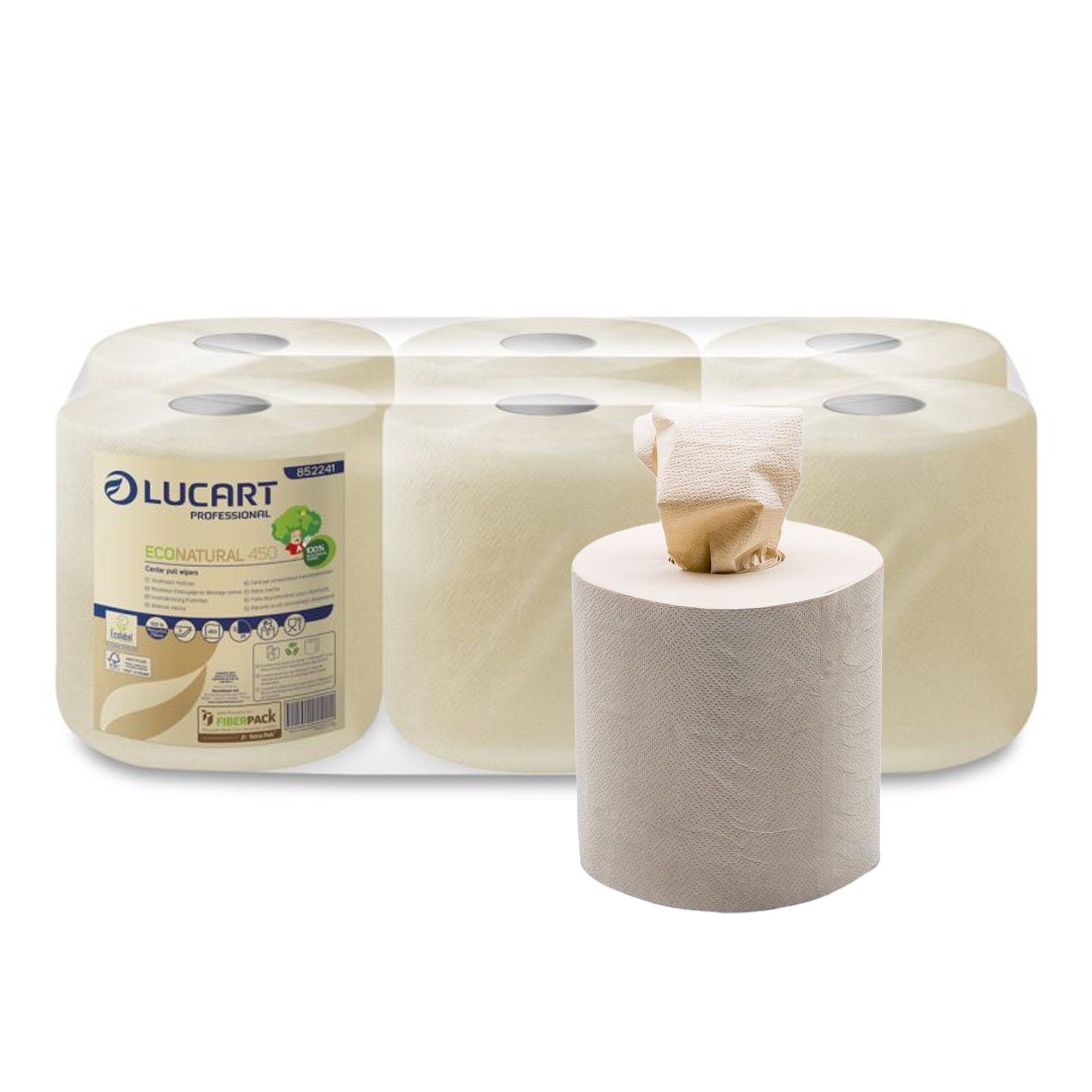 Paper towel rolls | 108 m | 2-ply | Recycled | Lucart EcoNatural 450