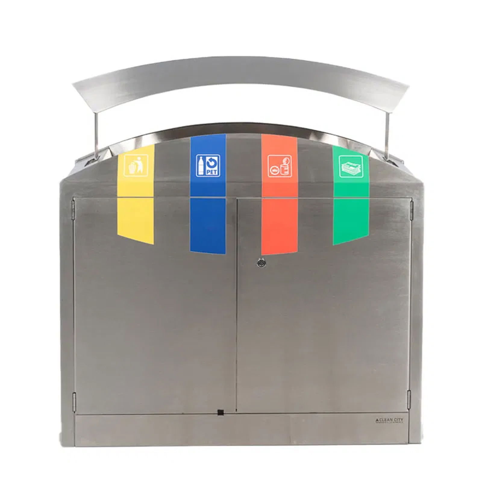 Waste separation system, 4-fold, PET, aluminum, waste, paper, 4x110l