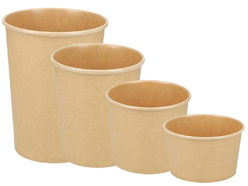 Suppenschale aus Pappe Braun