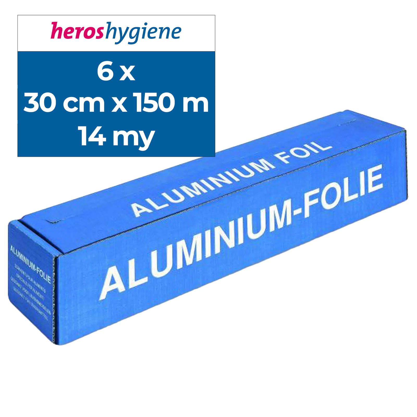 Film aluminium 30 cm x 150 m 14 µm avec boîte distributrice avec lame