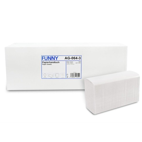 FUNNY AG-064-3 Papierhandtuch V-Falz 1-lagig