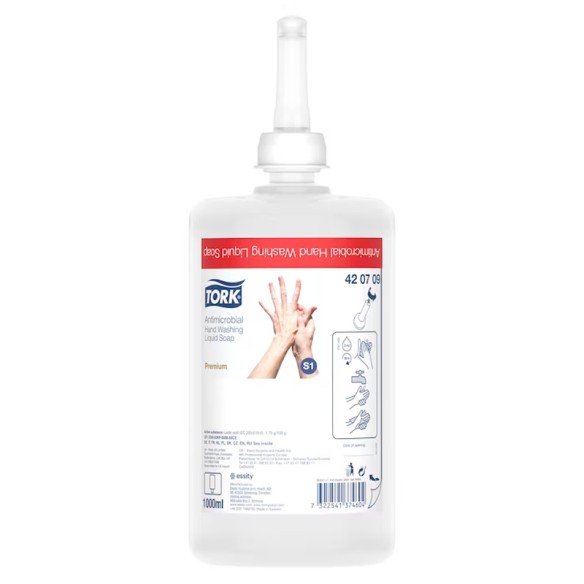 Tork S1 liquid soap for hand decontamination 1000ml
