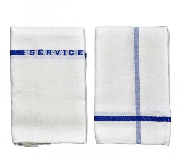 Serviette de service Eco-Line blanc/bleu