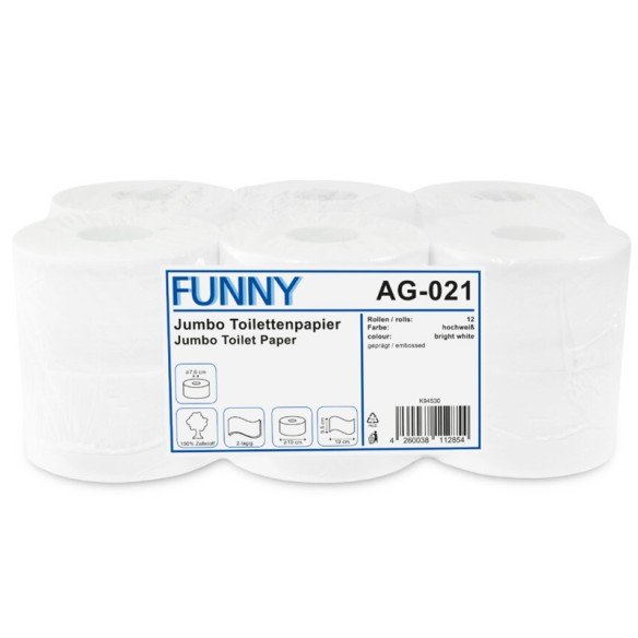 FUNNY AG-021 Jumbo Toilettenpapier Zellstoff 2-lagig