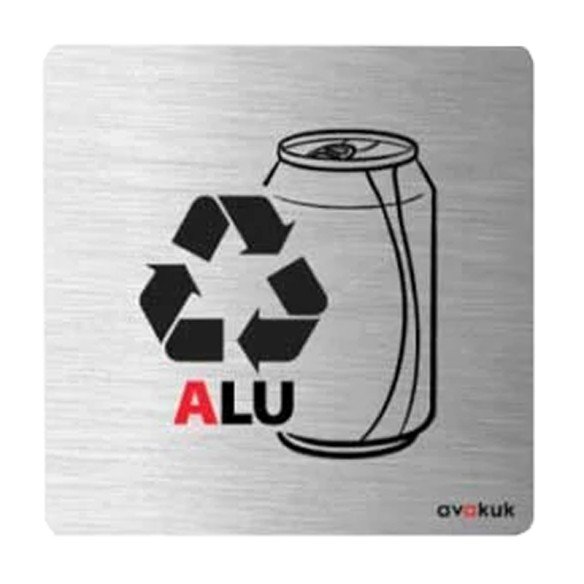 Chrome steel recycling sticker