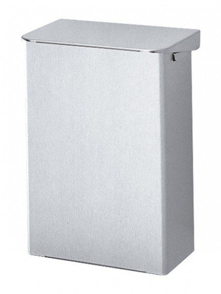 Stainless steel waste bin with hinged lid