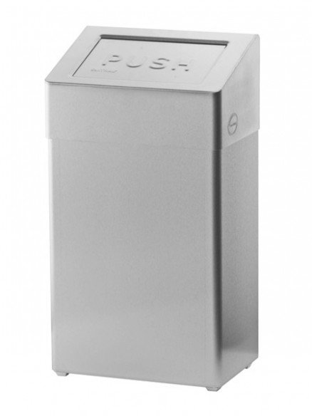 Waste garbage can stainless steel with access flap