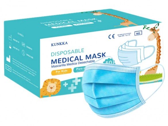 Schutzmaske Medizinal für Kinder Typ llR 3-lagig Blau