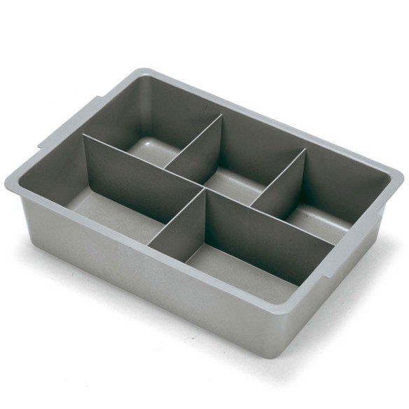 Storage tray 120mm deep with compartment divider
